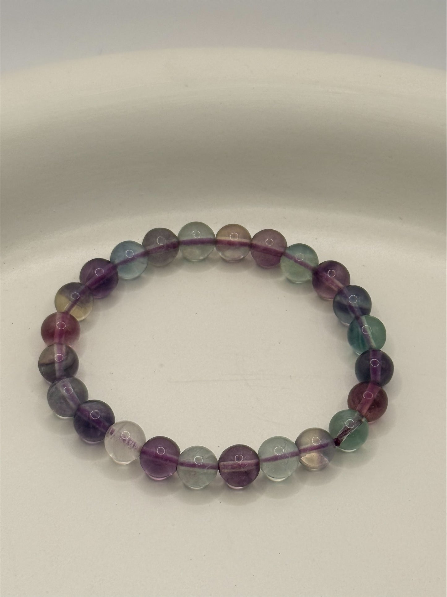Fluorite Bracelet | 8mm Natural Crystal Beads