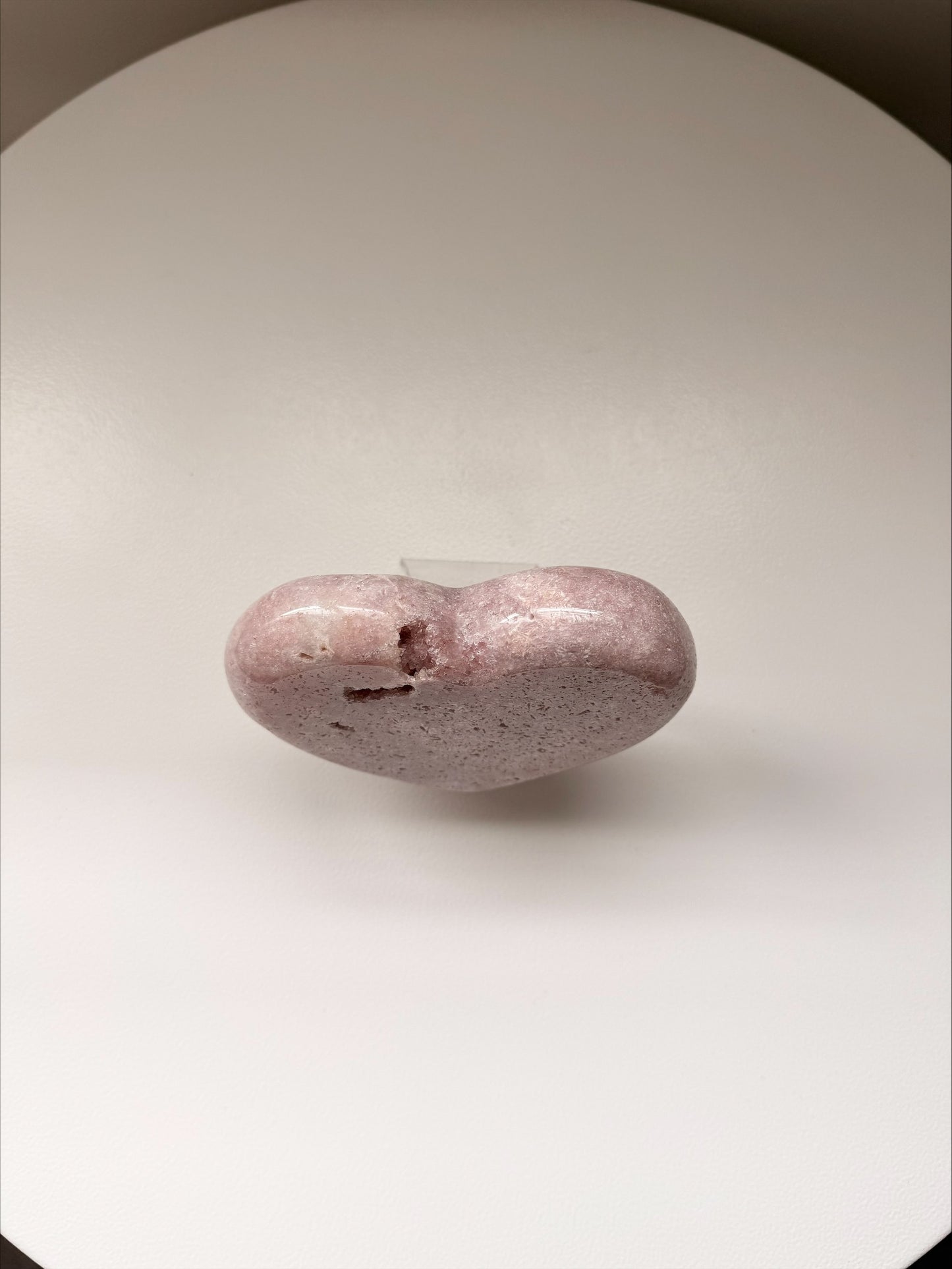 Pink Amethyst Heart – Brazilian Stone with Natural Crystal Detail