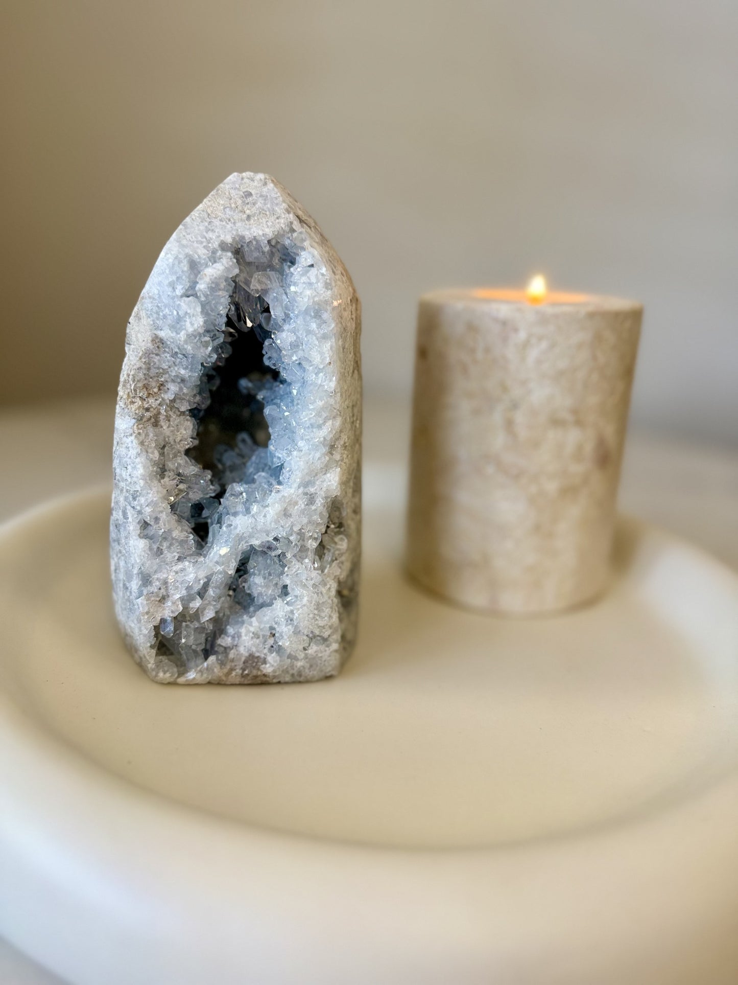 Celestite Druzy Tower | Crystal Cave Formation | 1.425kg