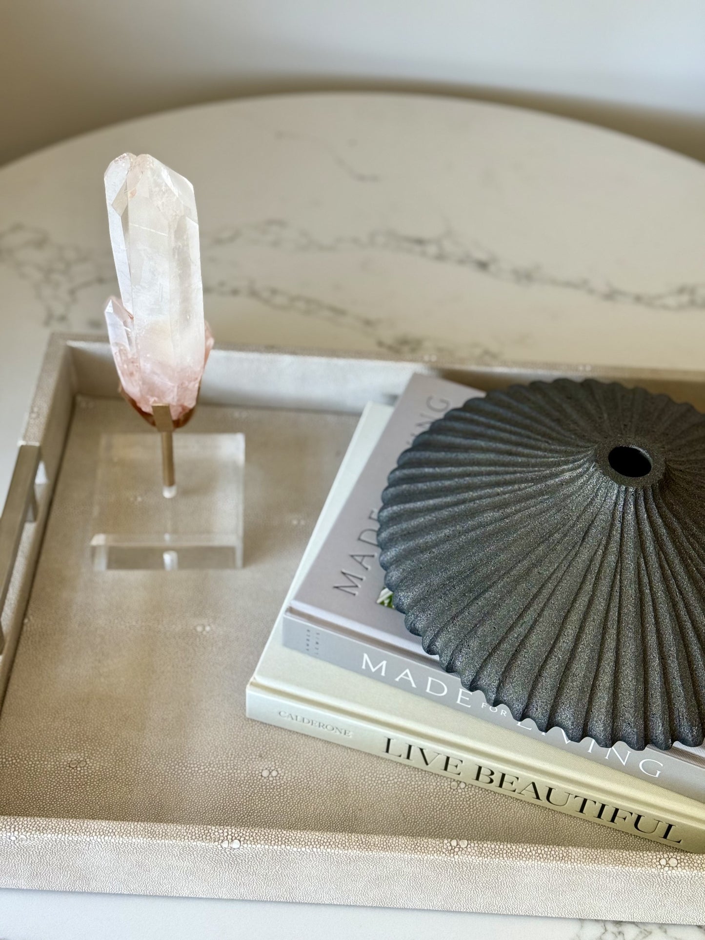 Rose Quartz Crystal on Stand
