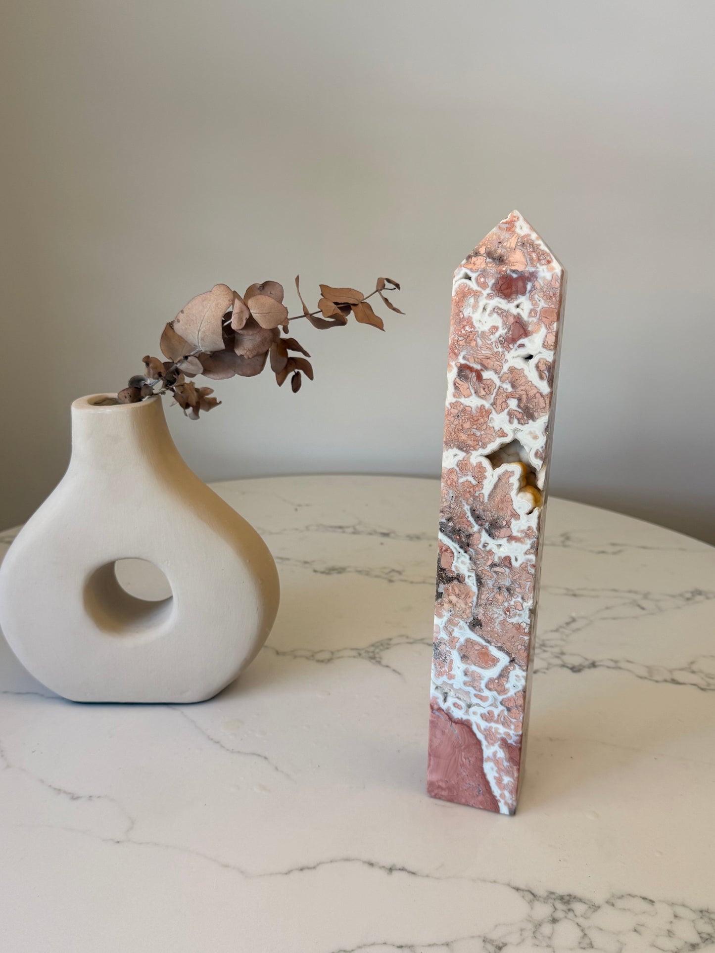 Pink Cotton Candy Agate Tower | XXL Statement Piece | 1.72kg