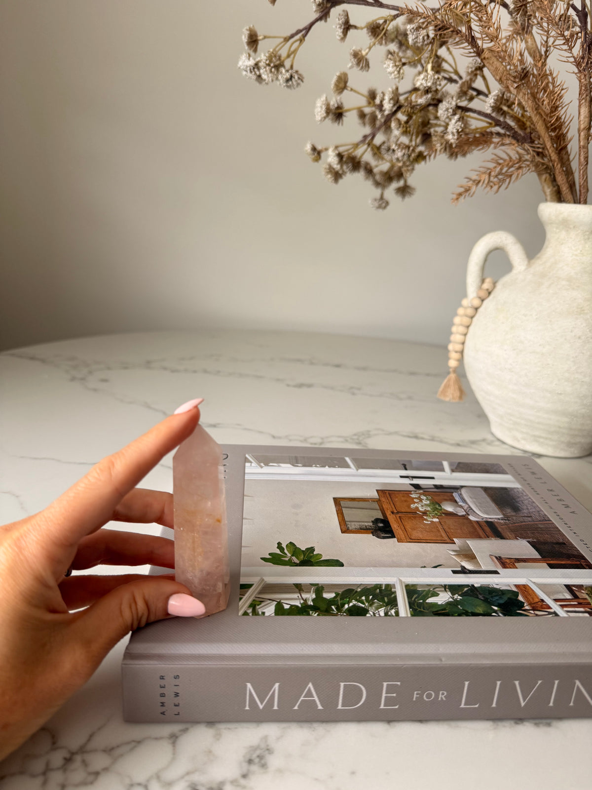 Rose Quartz Tower | Blush Pink Crystal Point