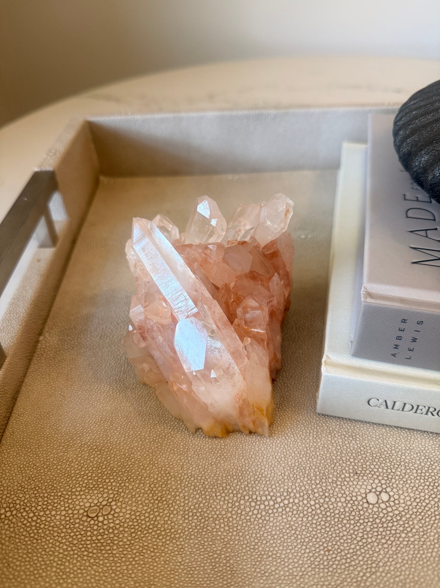 Pink Quartz Cluster from Madagascar – 577 g | Natural Crystal Décor