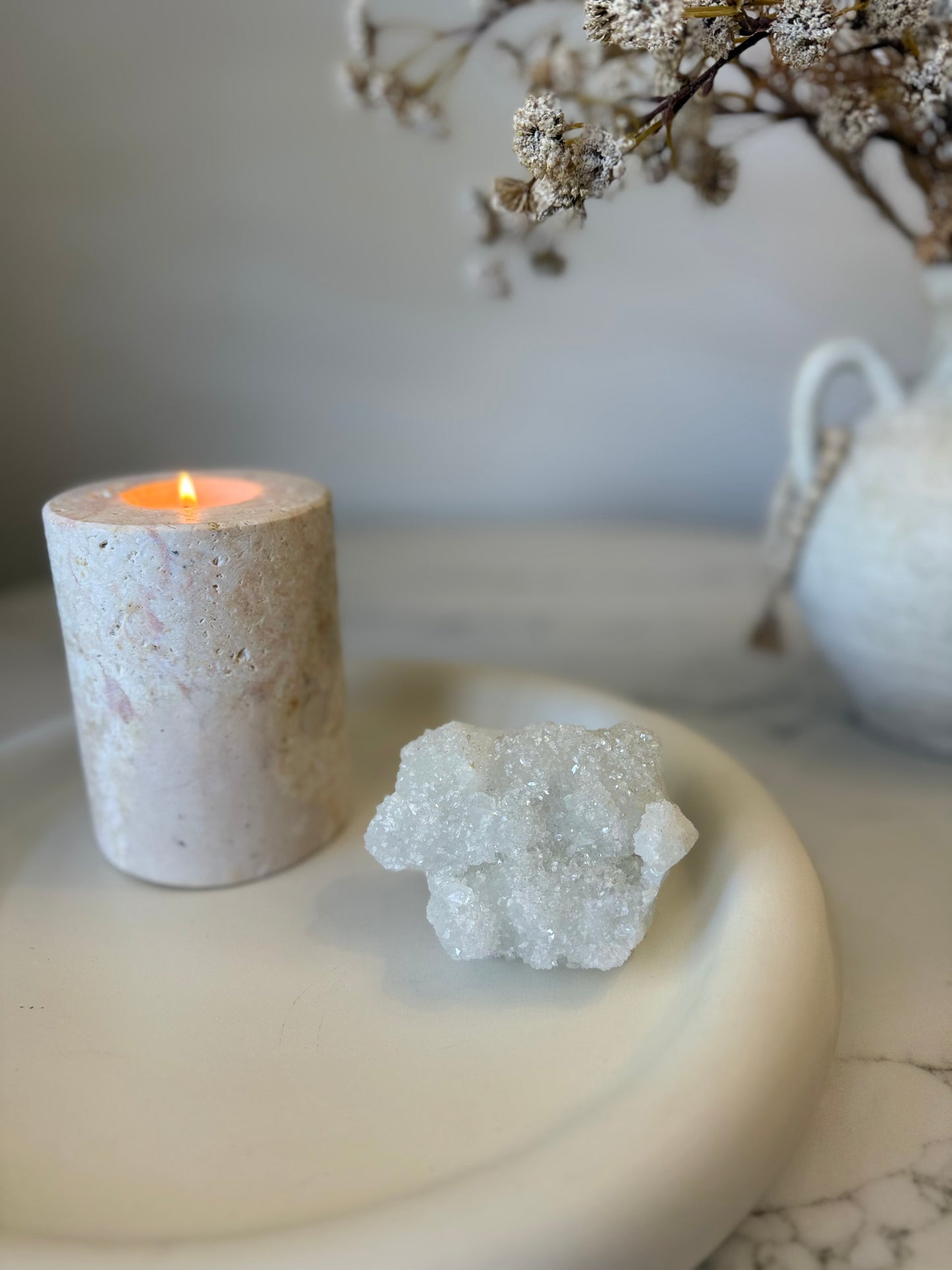 Apophyllite, Stilbite & Calcite on Chalcedony Cluster – Jalgaon, India