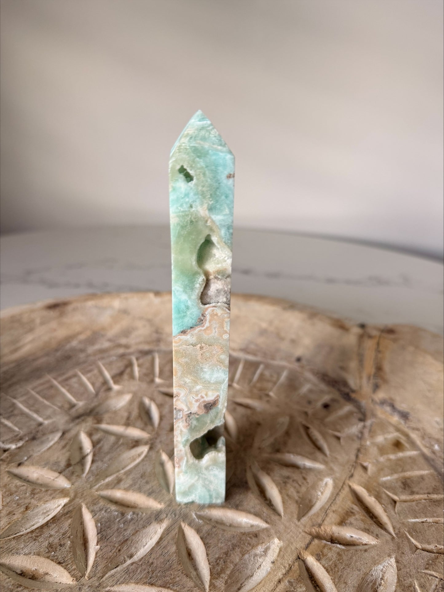Hemimorphite Crystal Freeform | Ocean Blue Banded | 306g