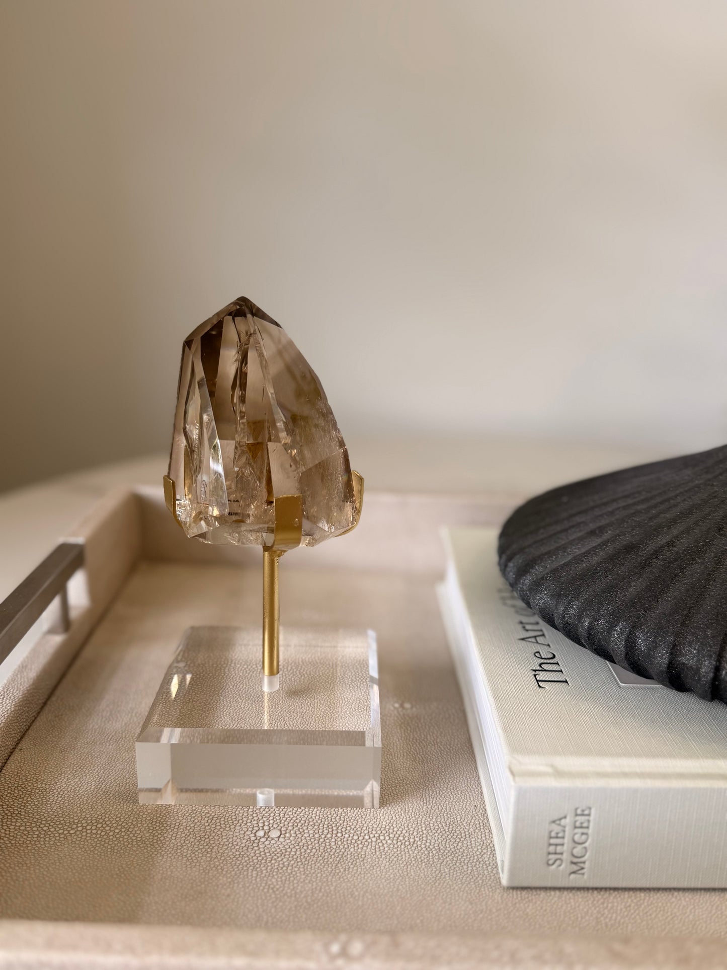 Smoky Quartz Rainbow Freeform on Stand – 513g