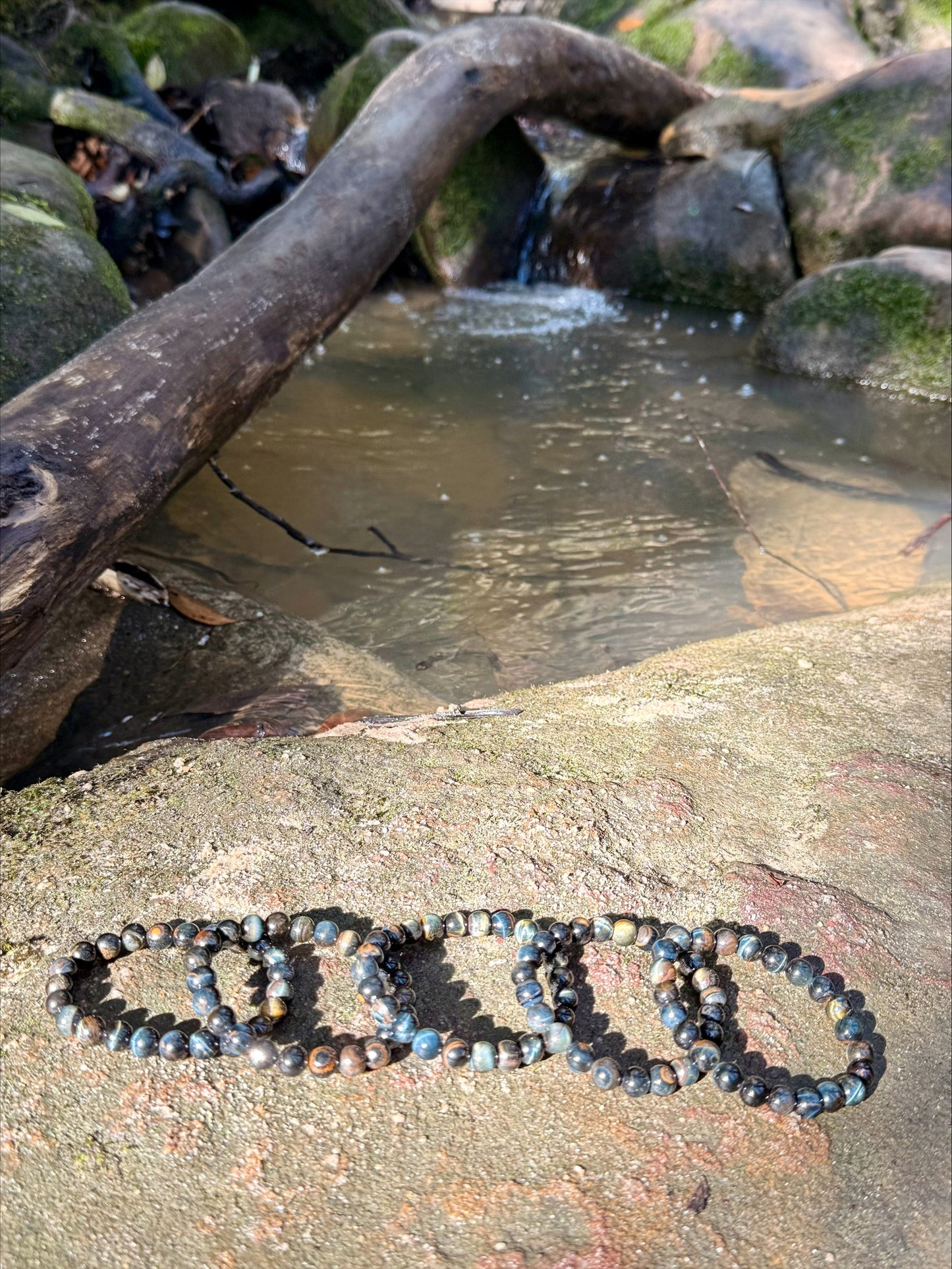 Blue Tiger's Eye Bracelet | 8mm Natural Crystal Beads