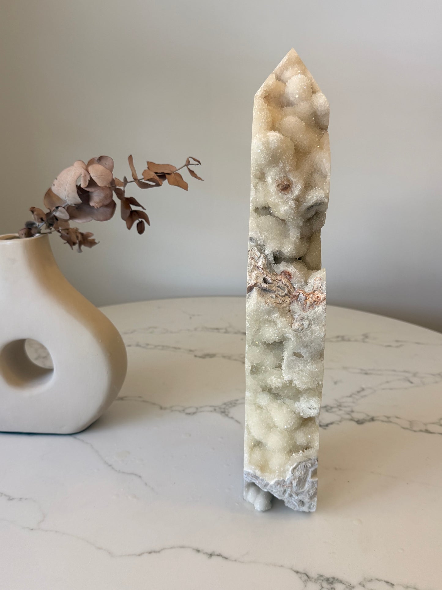 Druzy Mexican Lace Agate Statement Tower