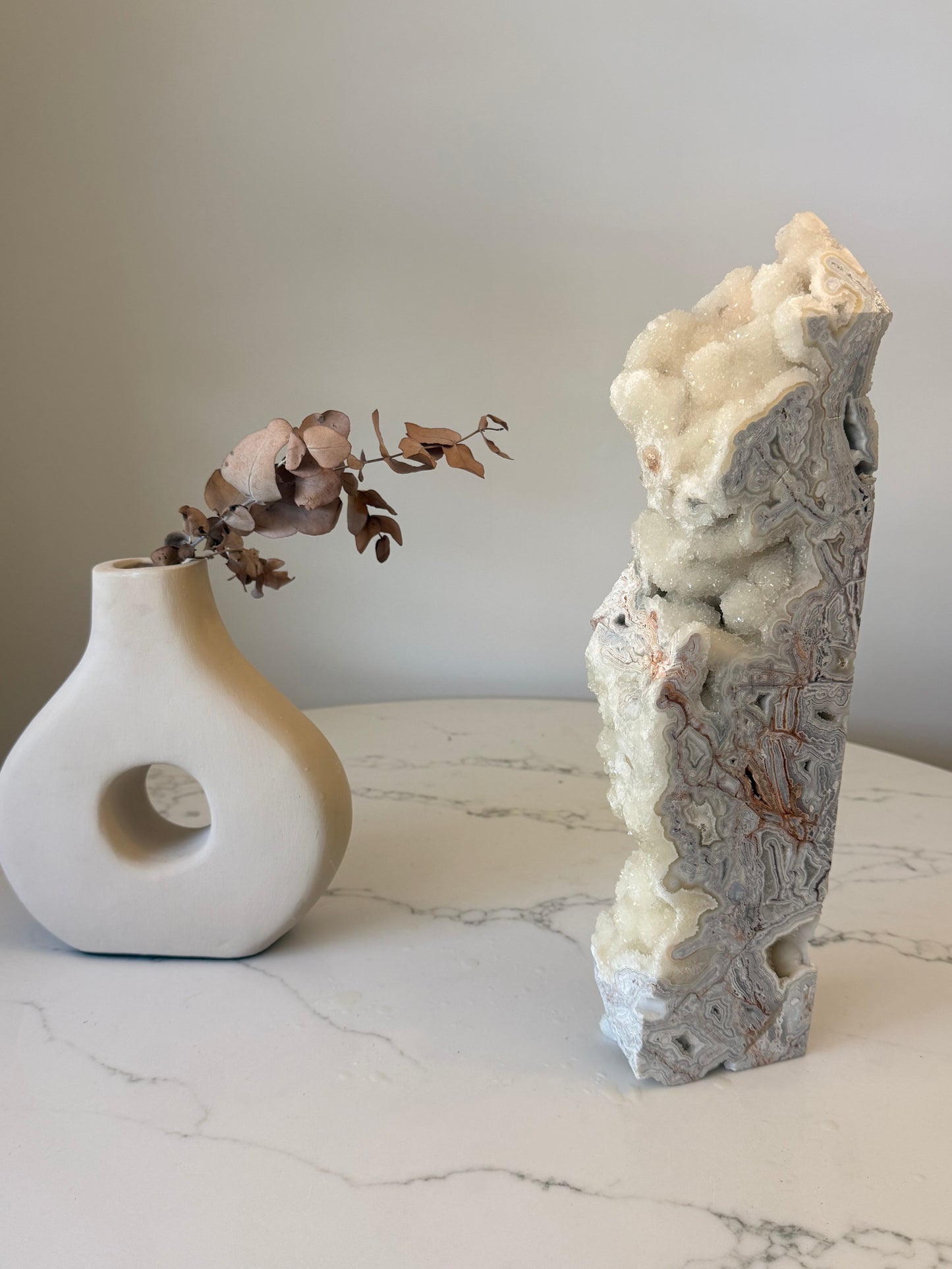 Druzy Mexican Lace Agate Statement Tower