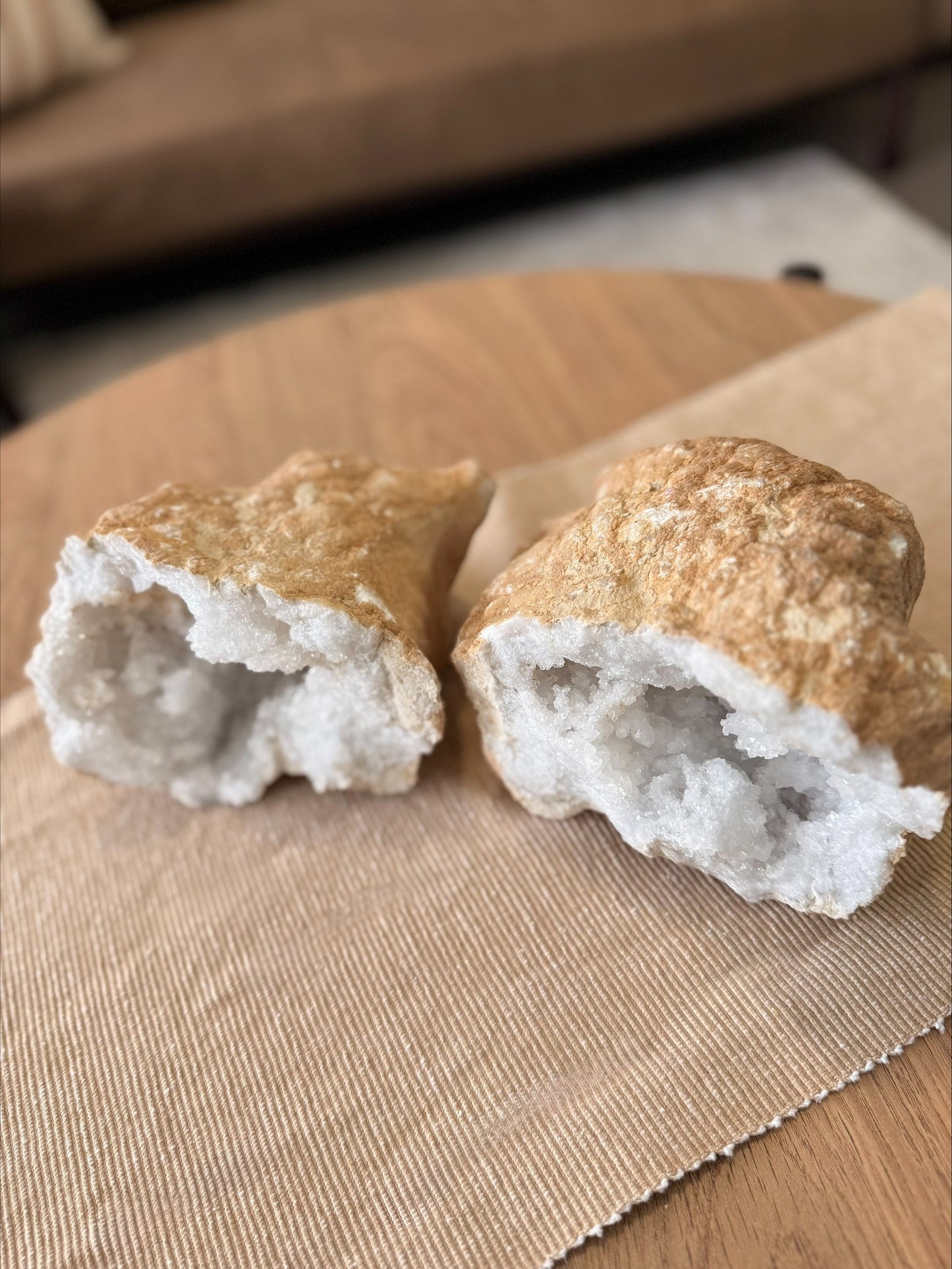 Natural Quartz Geode Pair from Morocco