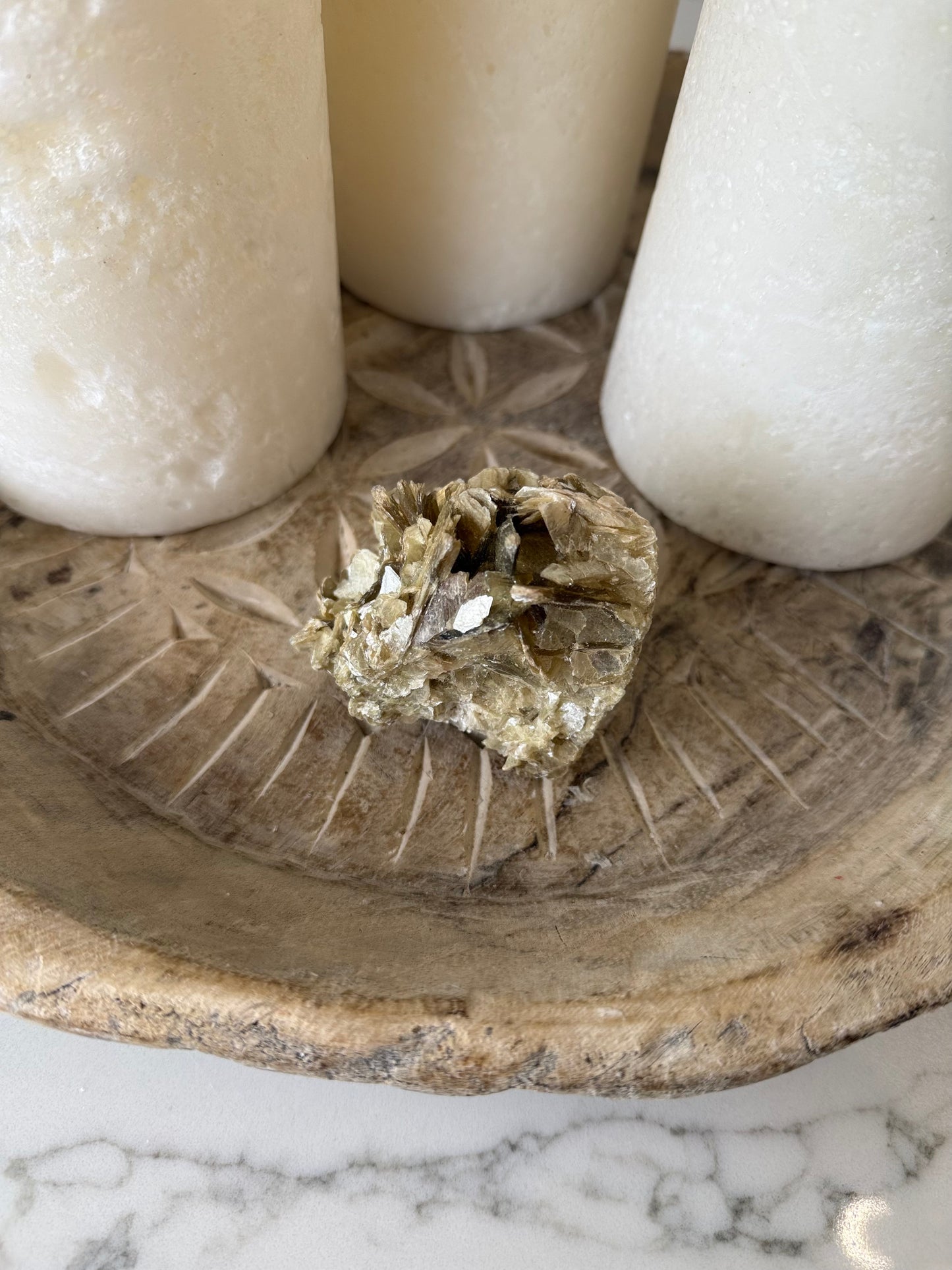 Yellow Mica (Muscovite) & Quartz Cluster – 273g