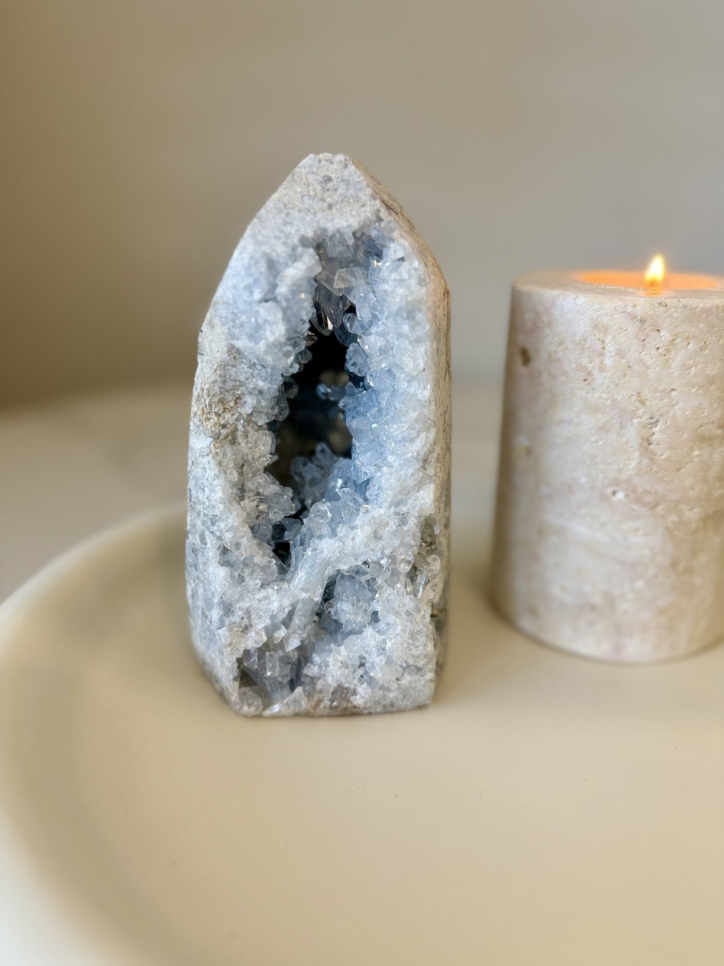 Celestite Druzy Tower | Crystal Cave Formation | 1.425kg