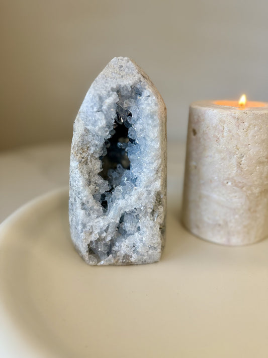 Celestite Druzy Tower | Crystal Cave Formation | 1.425kg
