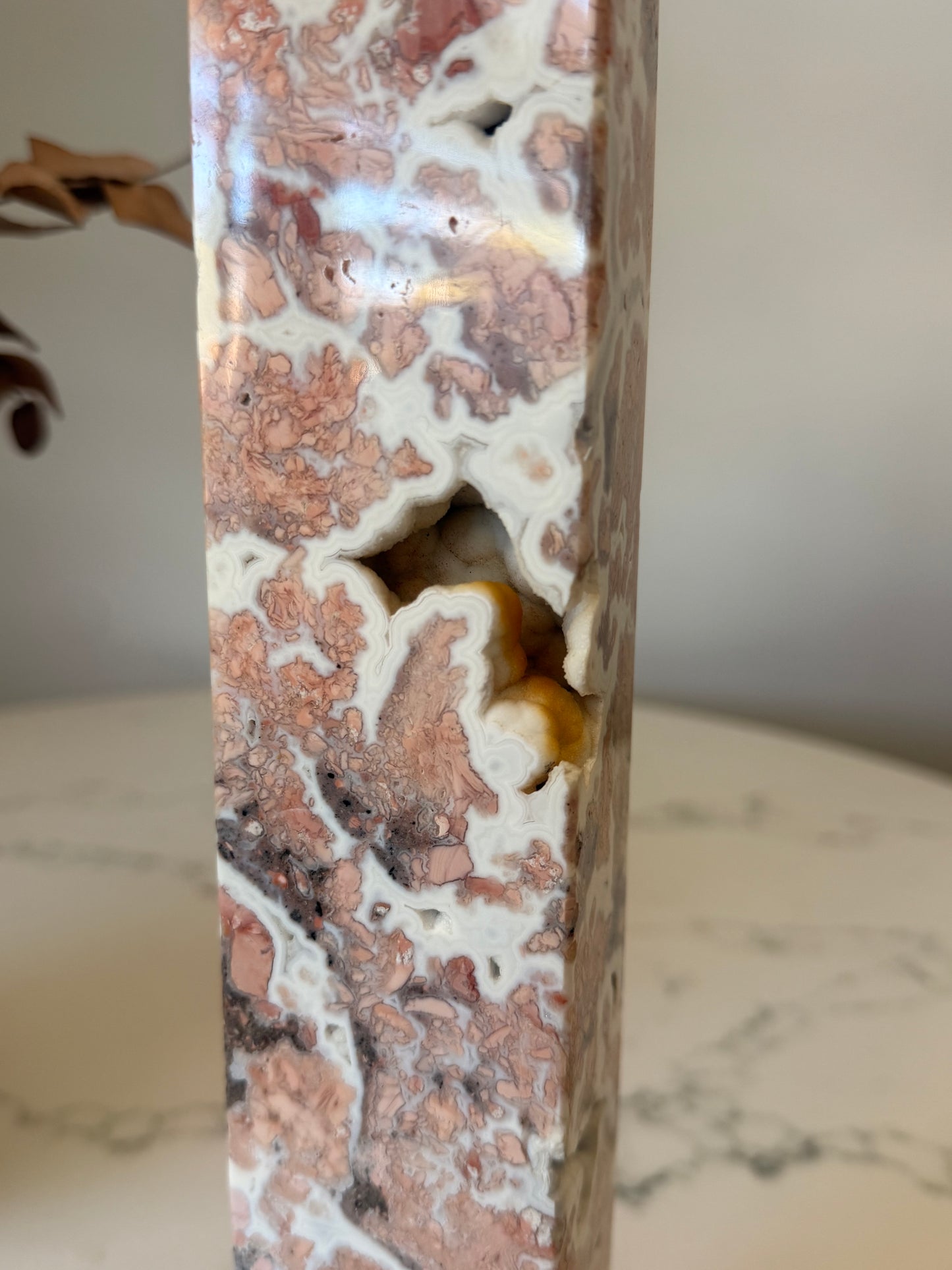 Pink Cotton Candy Agate Tower | XXL Statement Piece | 1.72kg