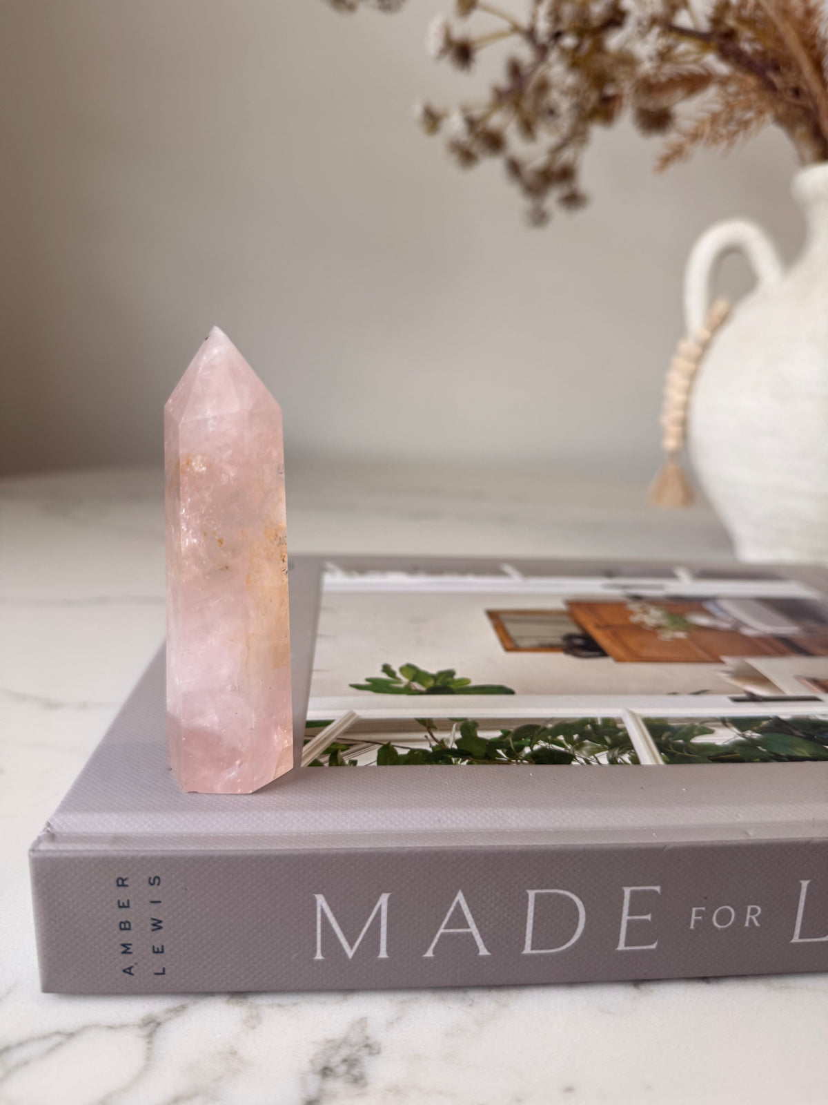 Rose Quartz Tower | Blush Pink Crystal Point