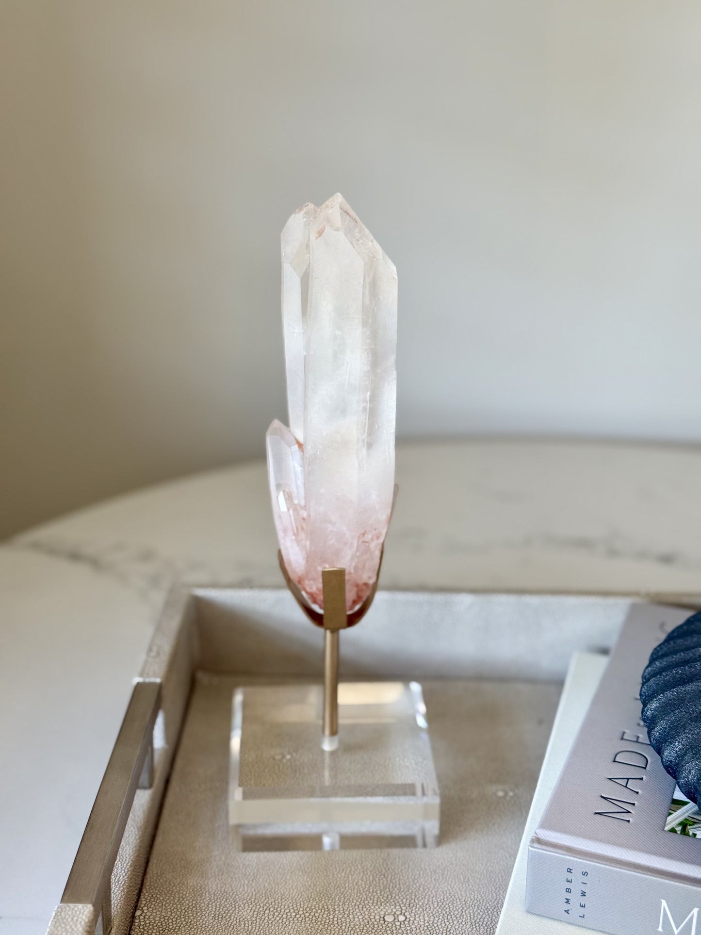 Rose Quartz Crystal on Stand