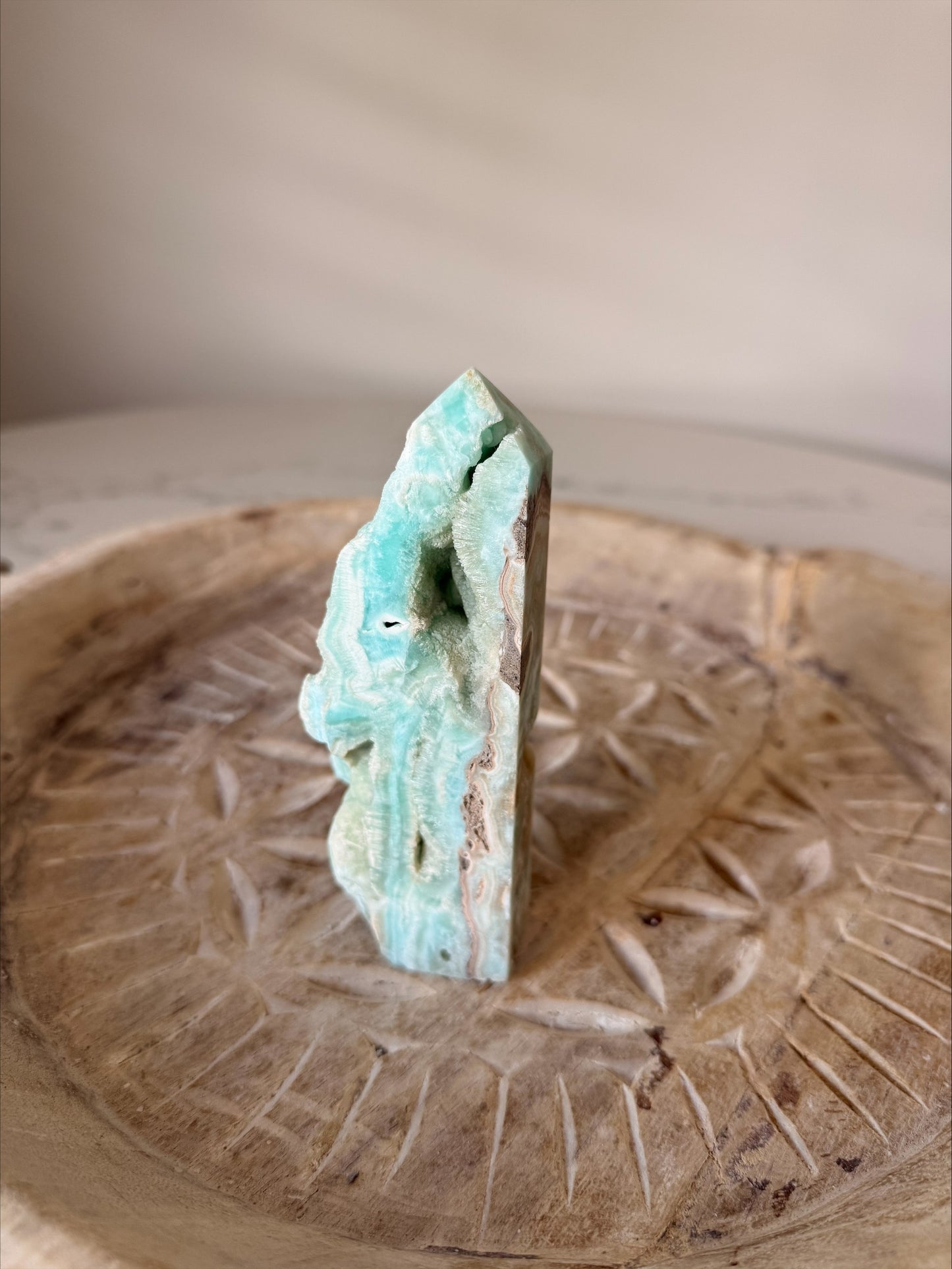 Hemimorphite Crystal Freeform | Ocean Blue Banded | 291g