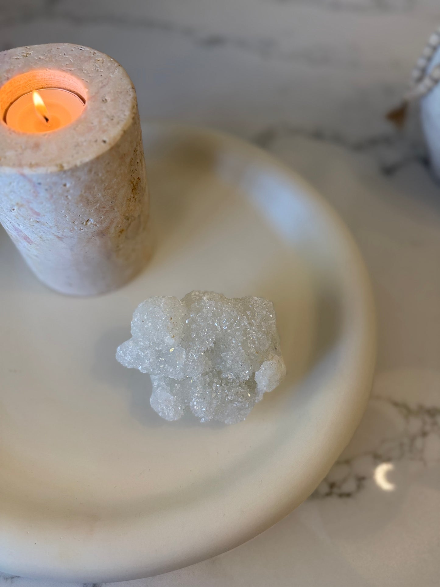 Apophyllite, Stilbite & Calcite on Chalcedony Cluster – Jalgaon, India