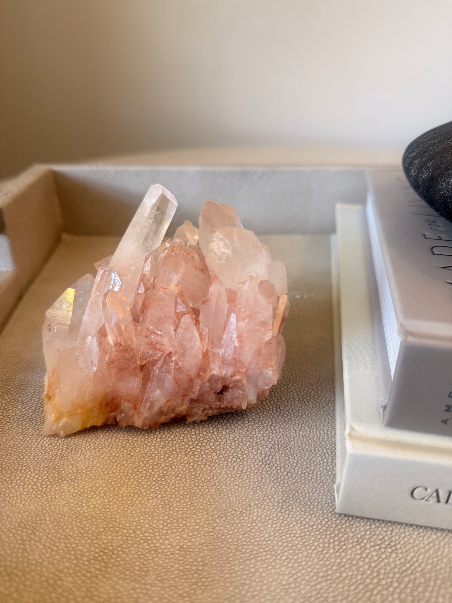 Pink Quartz Cluster from Madagascar – 577 g | Natural Crystal Décor