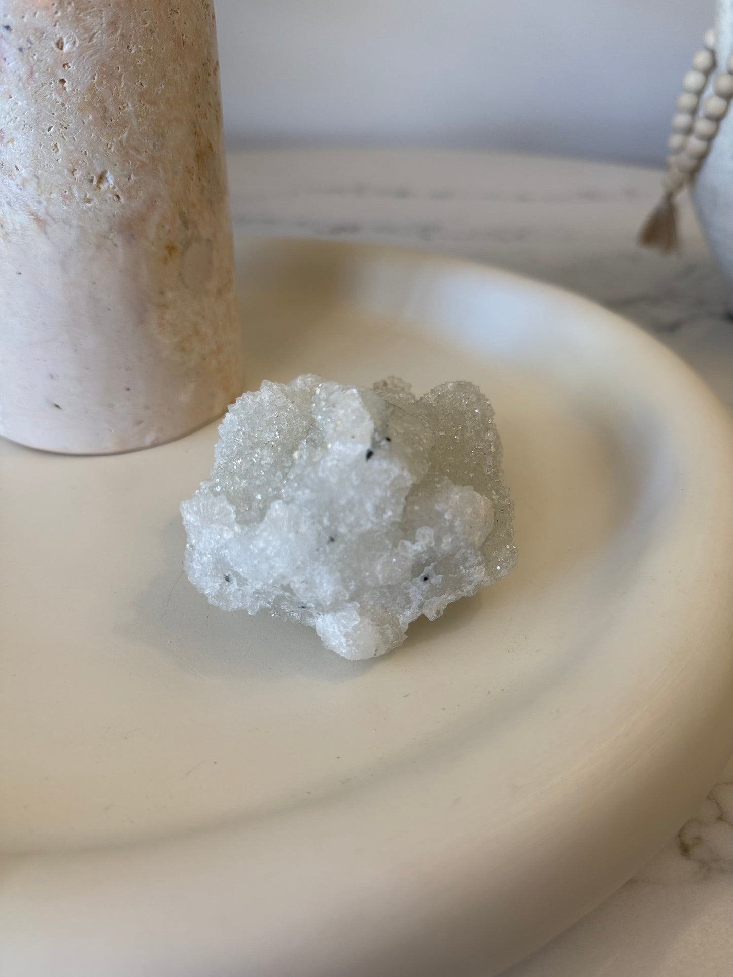 Apophyllite, Stilbite & Calcite on Chalcedony Cluster – Jalgaon, India
