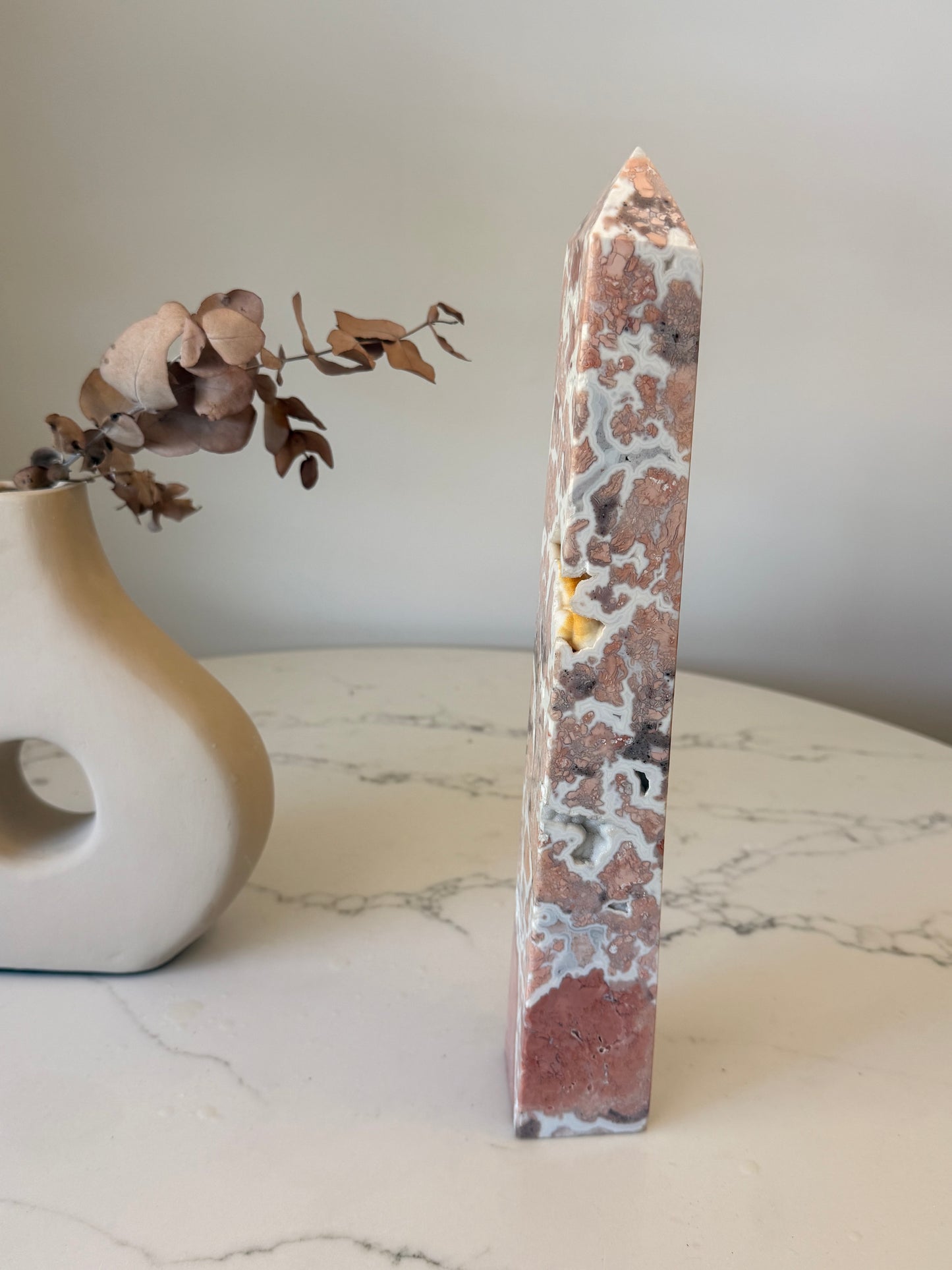 Pink Cotton Candy Agate Tower | XXL Statement Piece | 1.72kg