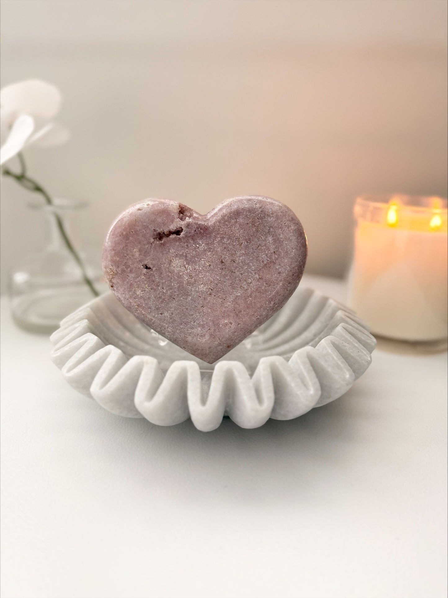 Pink Amethyst Heart – Brazilian Stone with Natural Crystal Detail