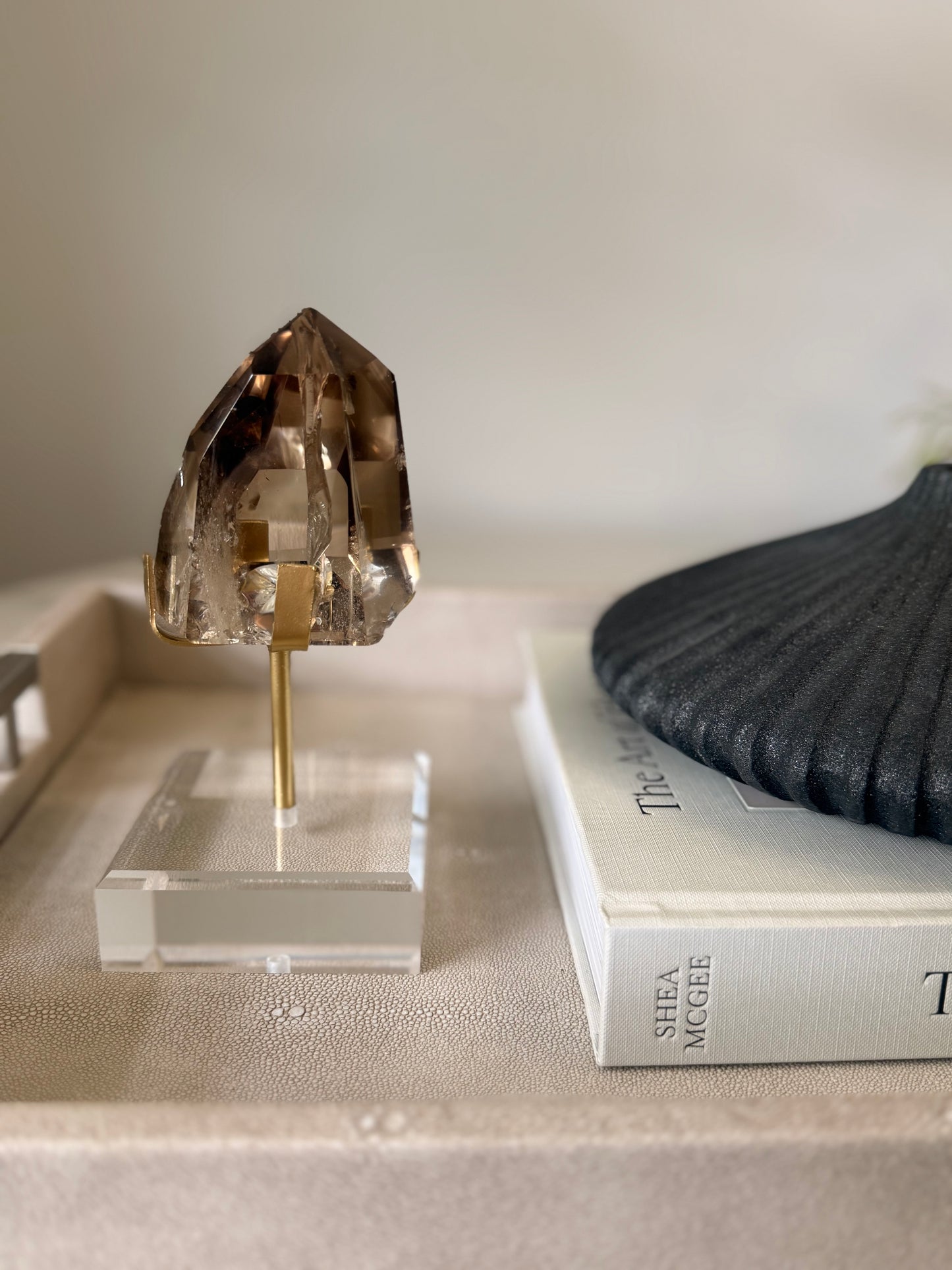 Smoky Quartz Rainbow Freeform on Stand – 513g