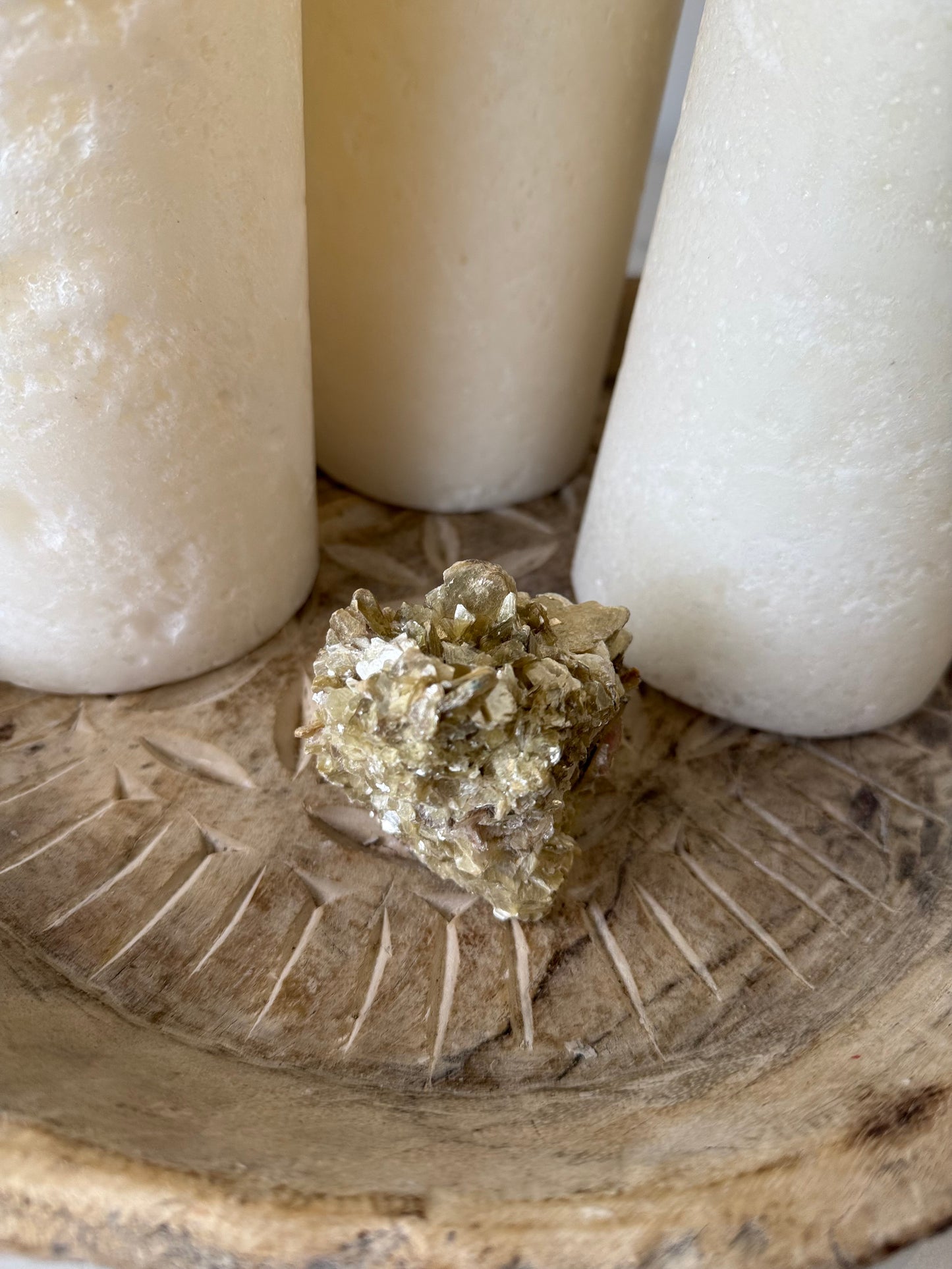 Yellow Mica (Muscovite) & Quartz Cluster – 273g