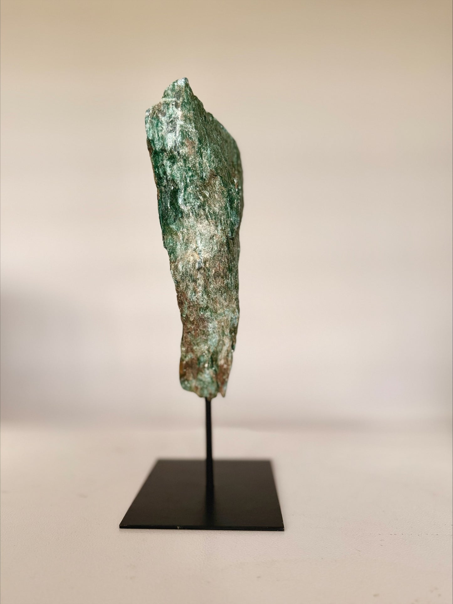 Fuchsite Crystal on Stand – Natural Green Mica Statement Mineral