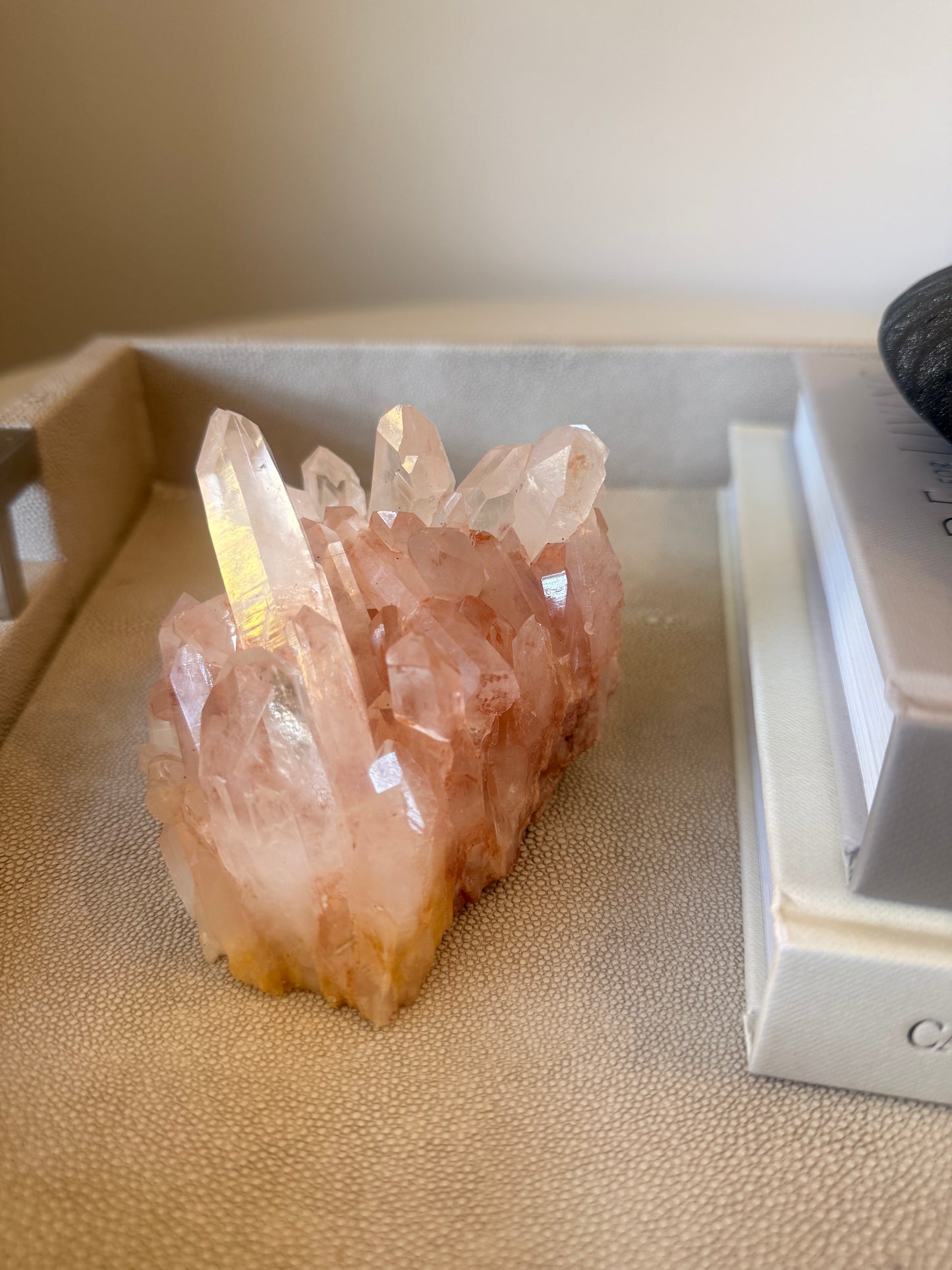 Pink Quartz Cluster from Madagascar – 577 g | Natural Crystal Décor