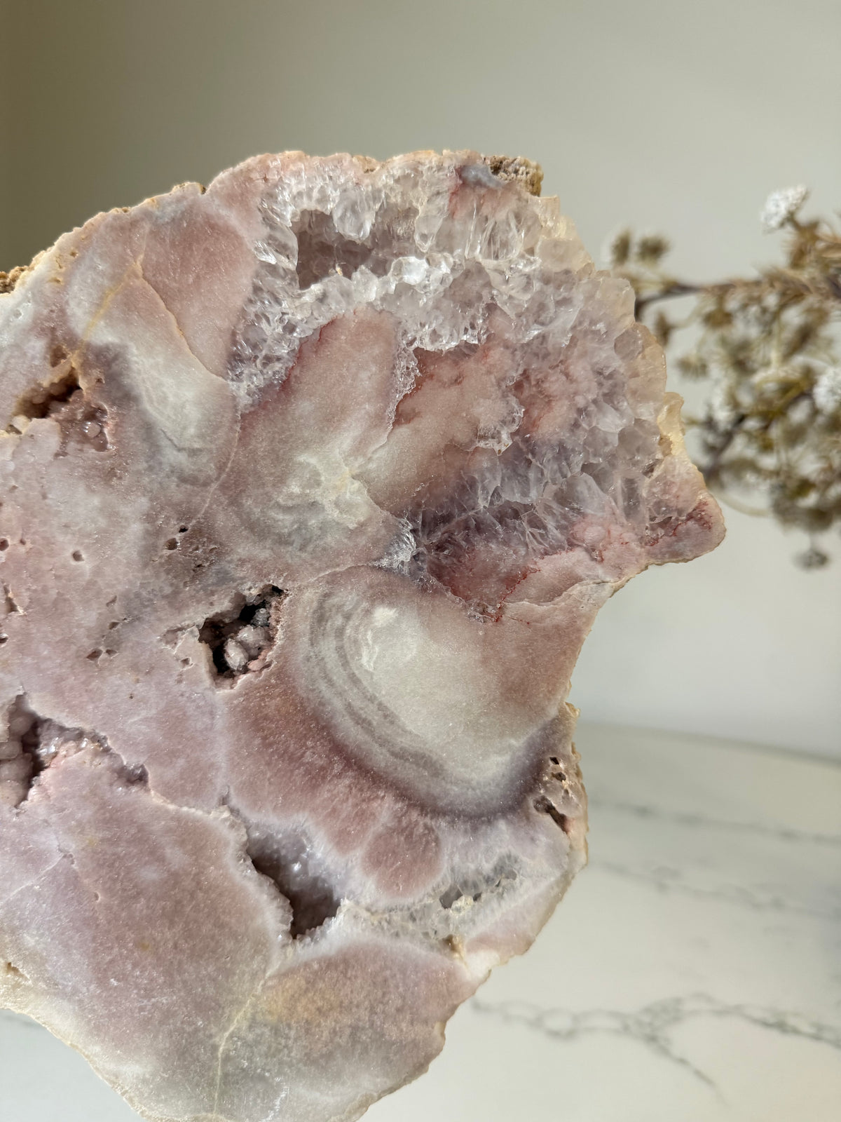 Pink Amethyst Statement Piece on Gold-Toned Stand | 2.11kg