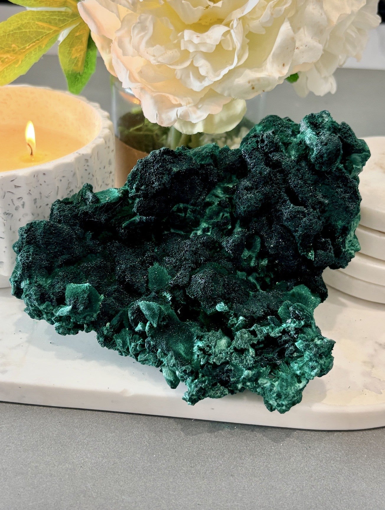 Raw Velvet Malachite Specimen – Deep Emerald Botryoidal Formation 1.124kg