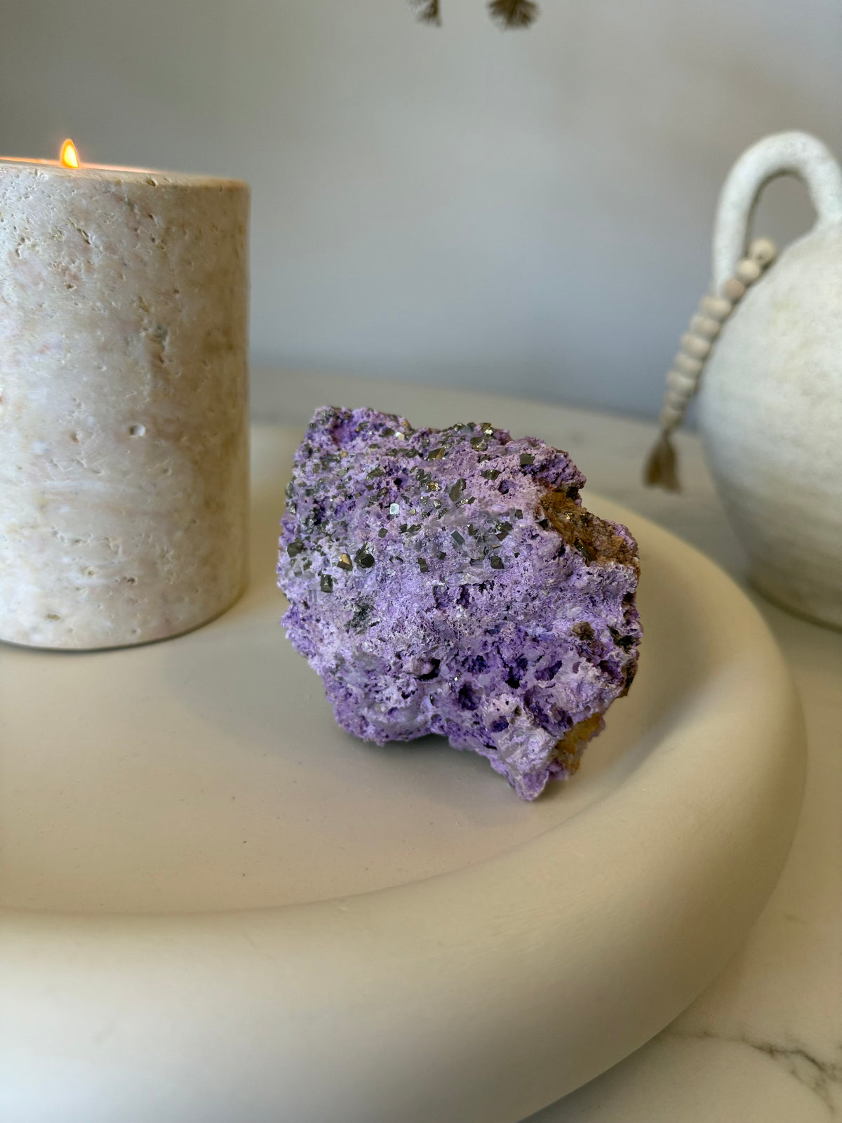 Purpurite with Pyrite Specimen – 542 g