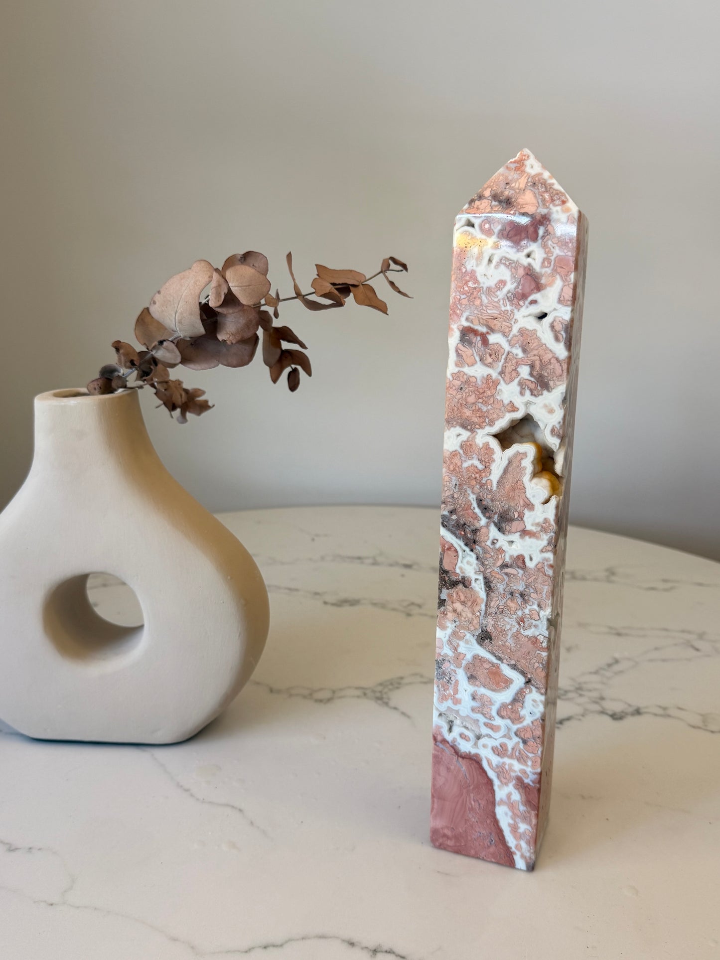 Pink Cotton Candy Agate Tower | XXL Statement Piece | 1.72kg