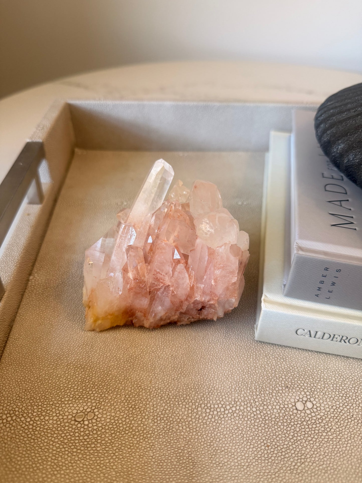 Pink Quartz Cluster from Madagascar – 577 g | Natural Crystal Décor