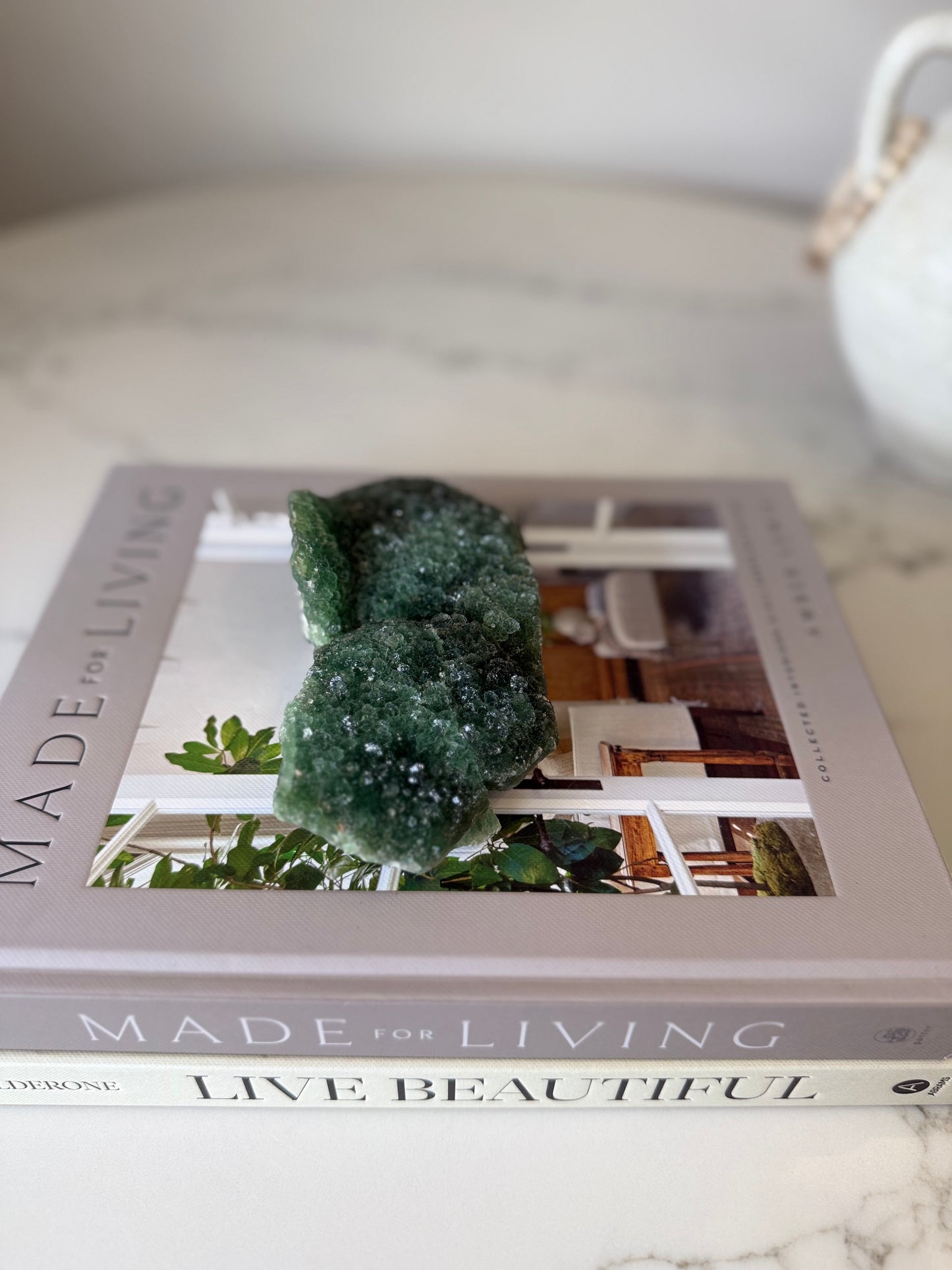 Green Fluorite Druzy Cluster – 744g