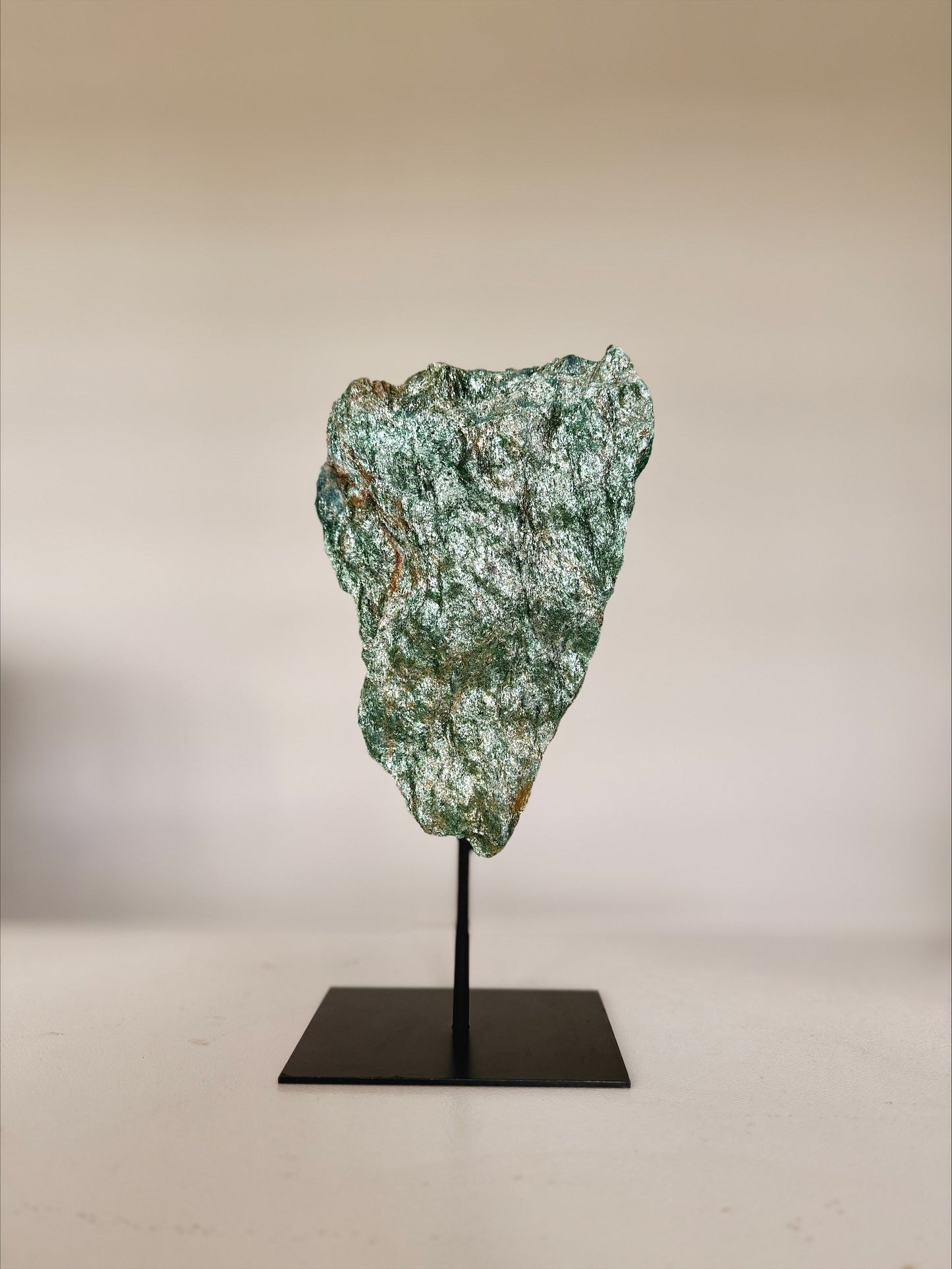 Fuchsite Crystal on Stand – Natural Green Mica Statement Mineral