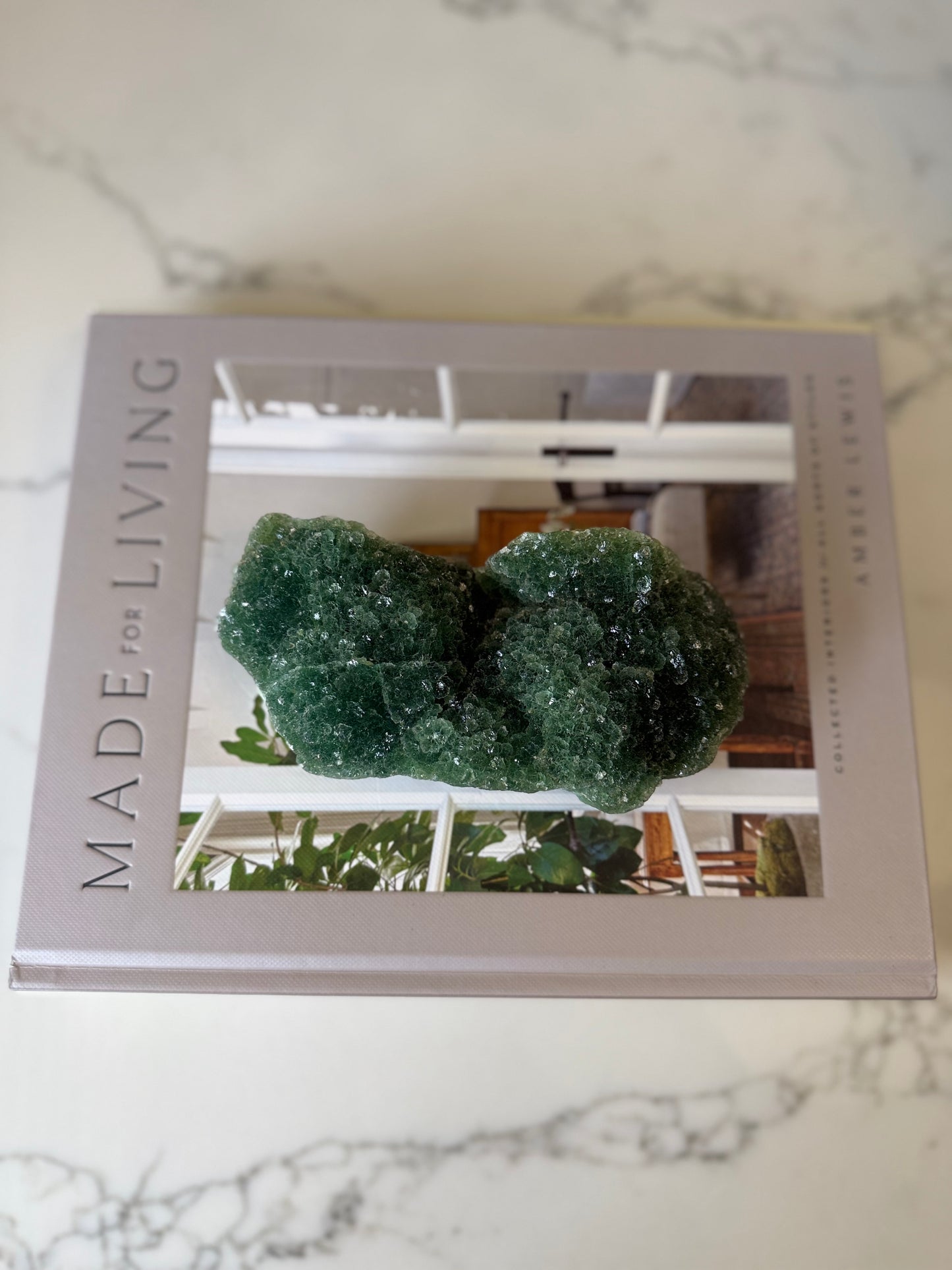 Green Fluorite Druzy Cluster – 744g