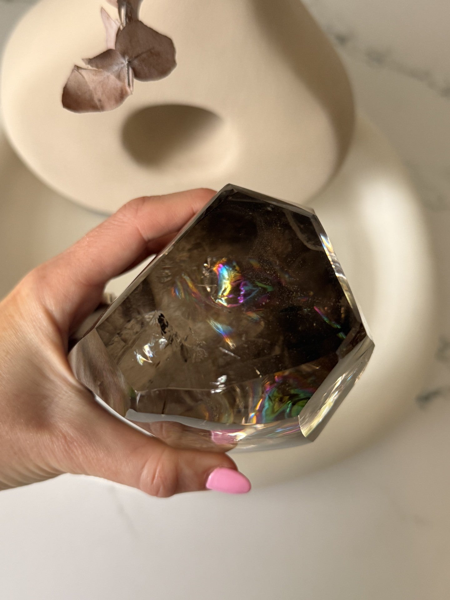 Rainbow Smoky Quartz Freeform with Stand