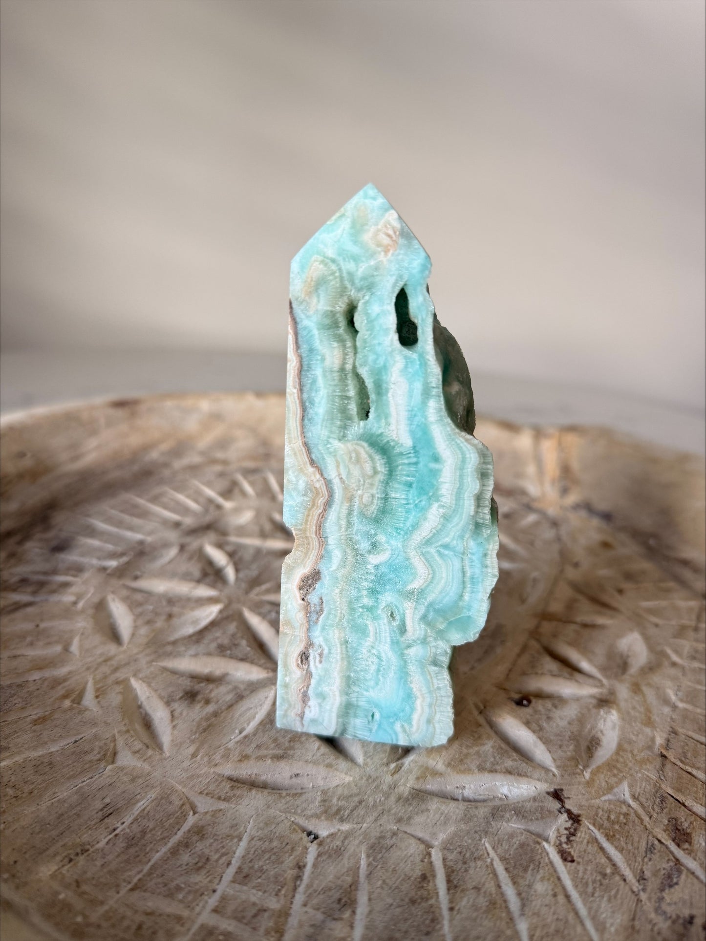 Hemimorphite Crystal Freeform | Ocean Blue Banded | 291g