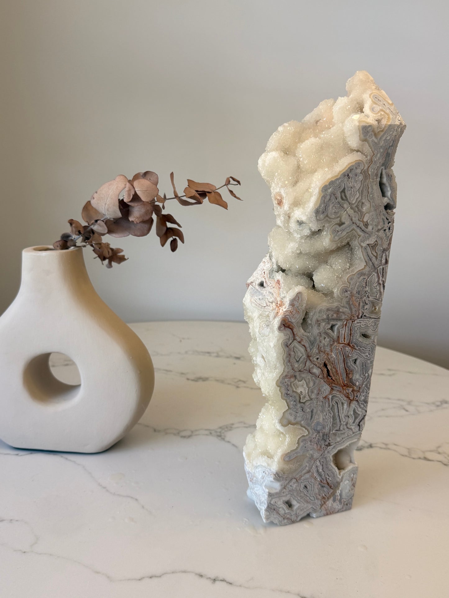 Druzy Mexican Lace Agate Statement Tower