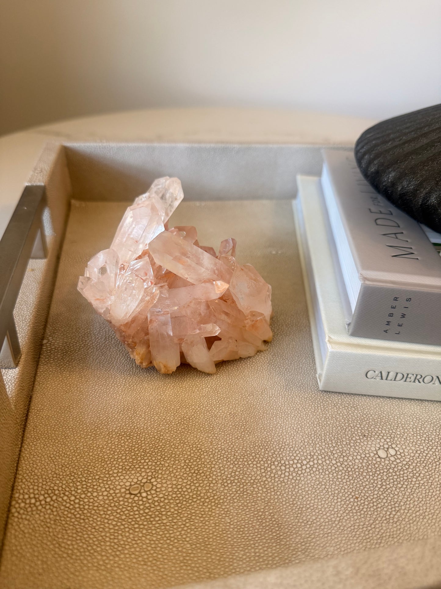 Pink Quartz Cluster from Madagascar – 577 g | Natural Crystal Décor