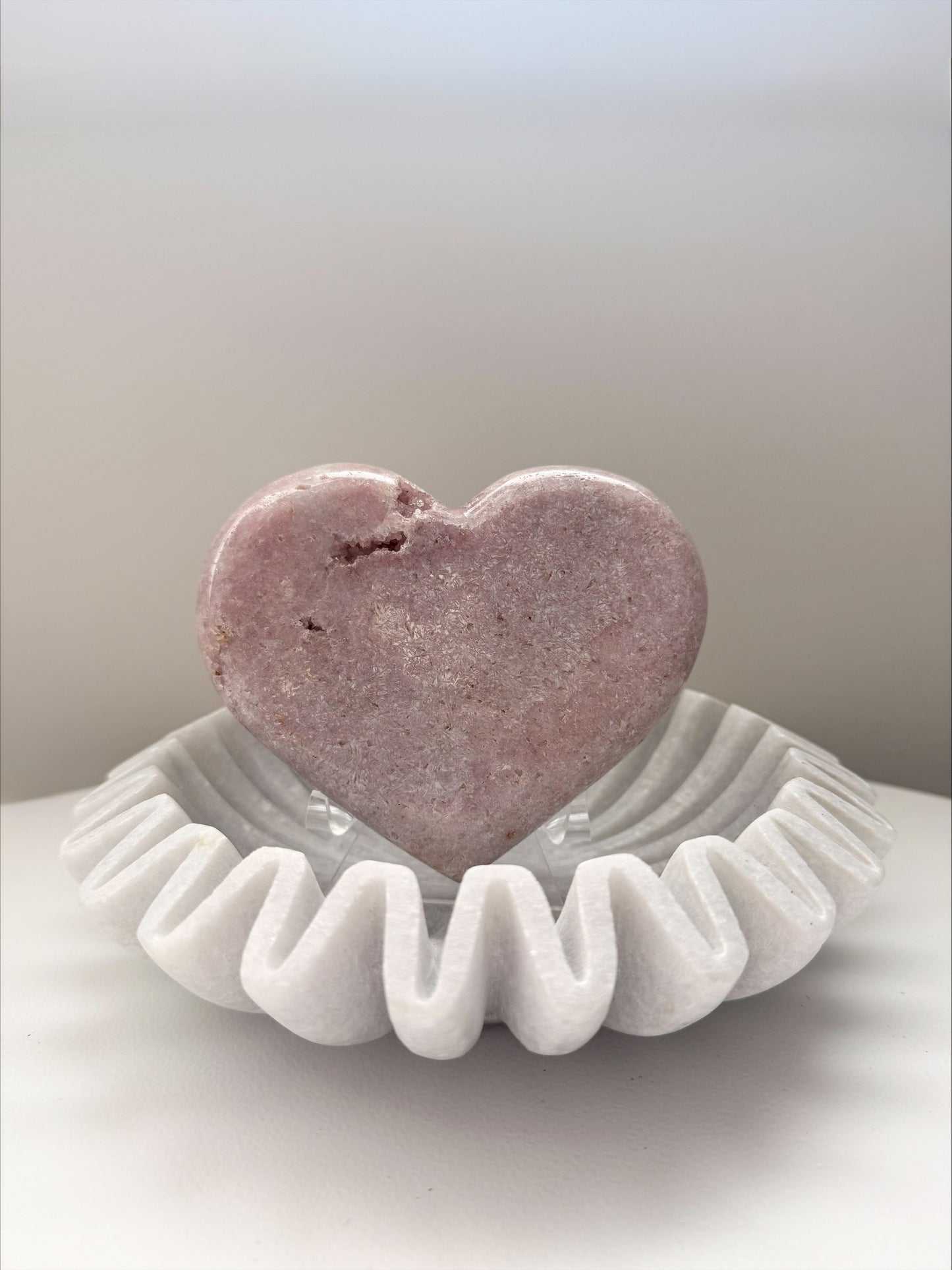 Pink Amethyst Heart – Brazilian Stone with Natural Crystal Detail