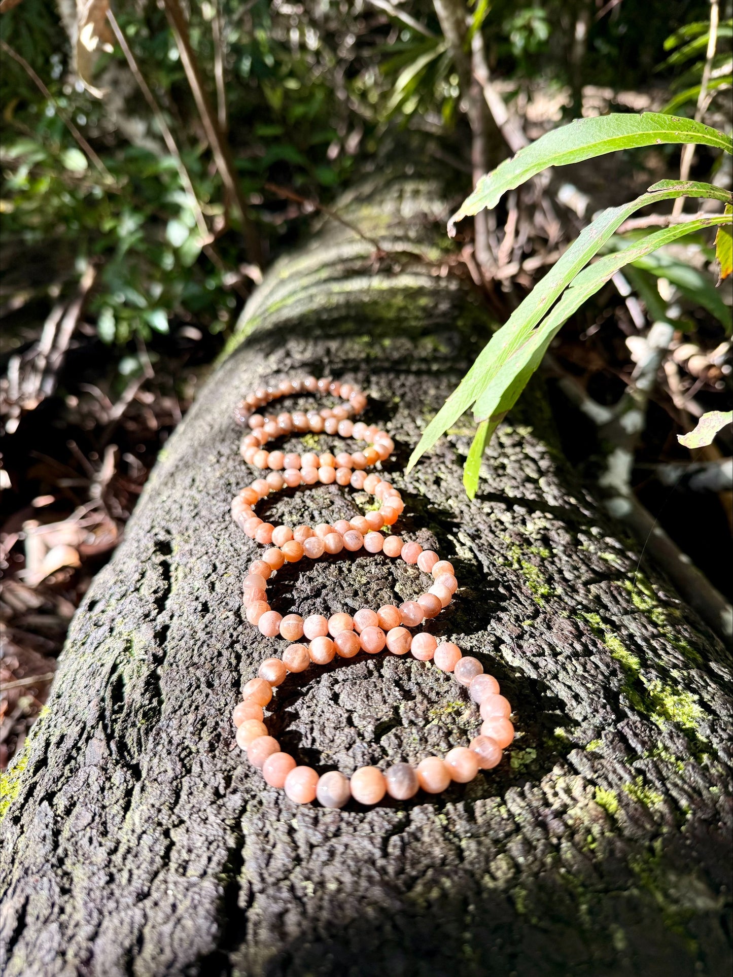 Peach Moonstone Bracelet | 8mm Natural Crystal Beads