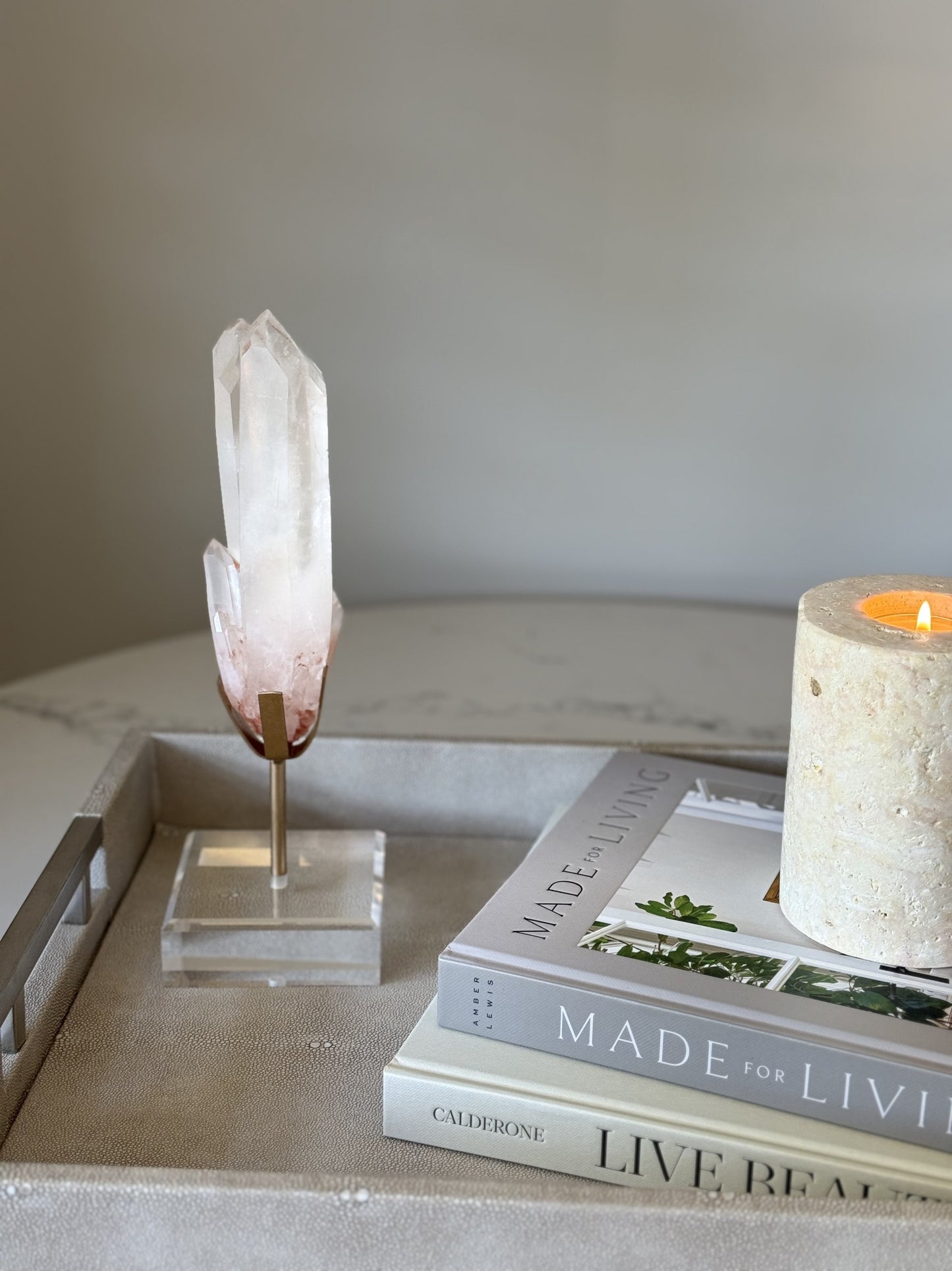 Rose Quartz Crystal on Stand