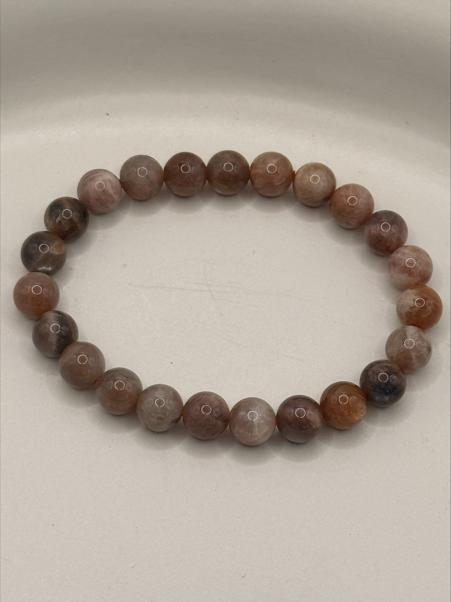 Peach Moonstone Bracelet | 8mm Natural Crystal Beads