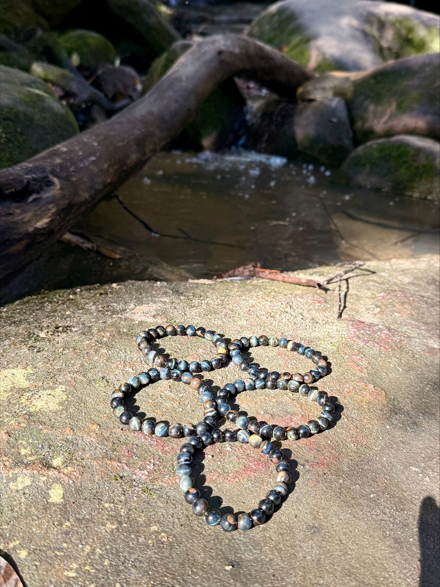 Blue Tiger's Eye Bracelet | 8mm Natural Crystal Beads