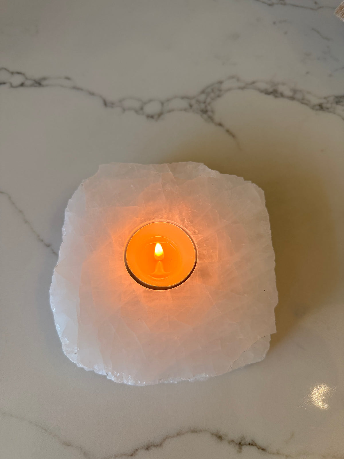 Clear Quartz Crystal Tealight Holder – 943g