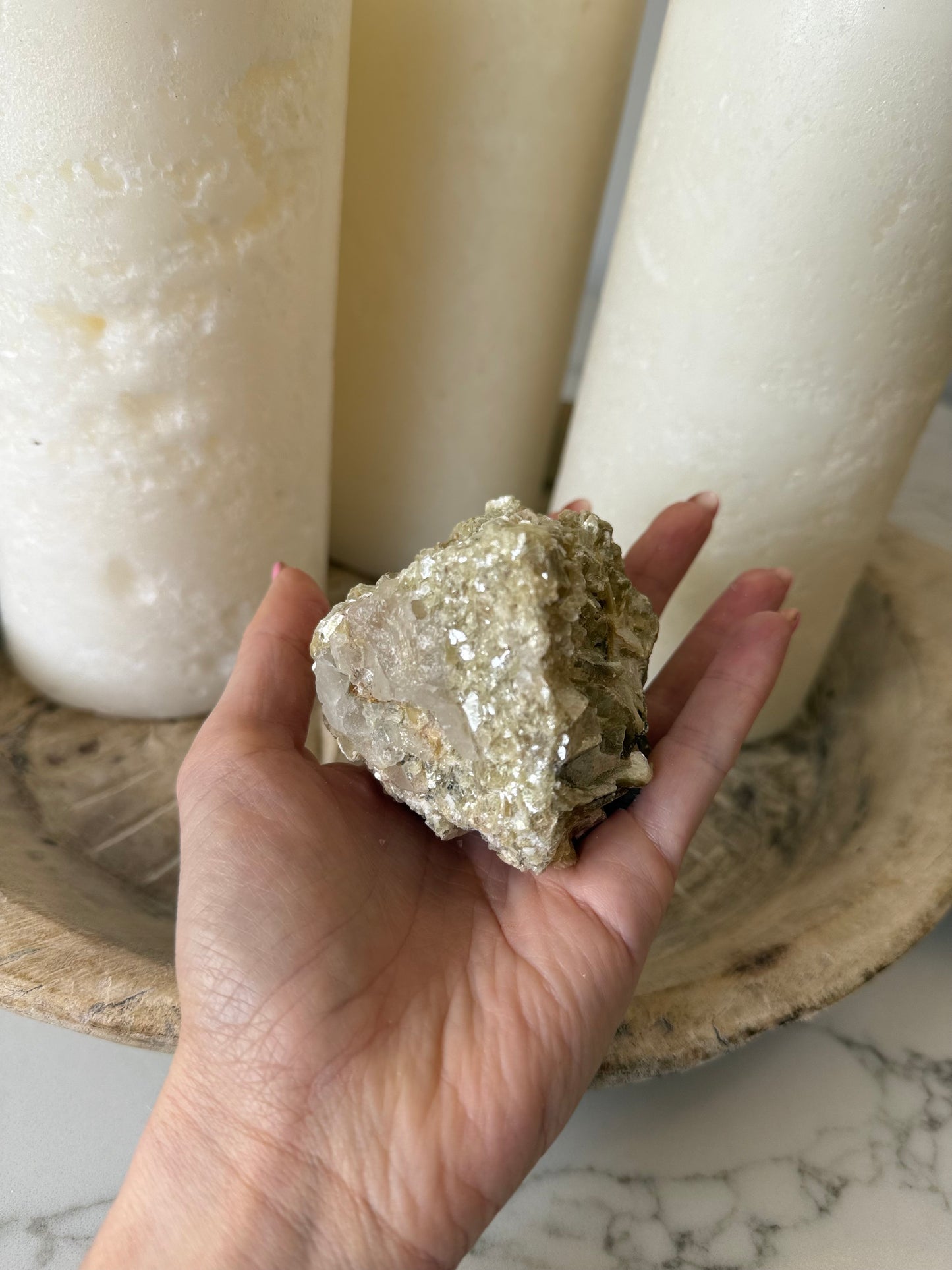 Yellow Mica (Muscovite) & Quartz Cluster – 273g