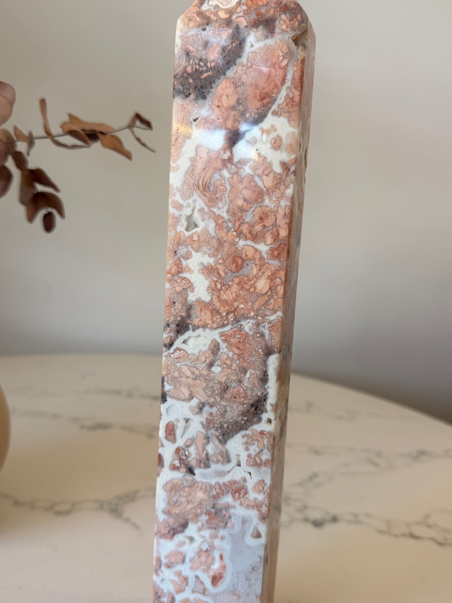 Pink Cotton Candy Agate Tower | XXL Statement Piece | 1.72kg
